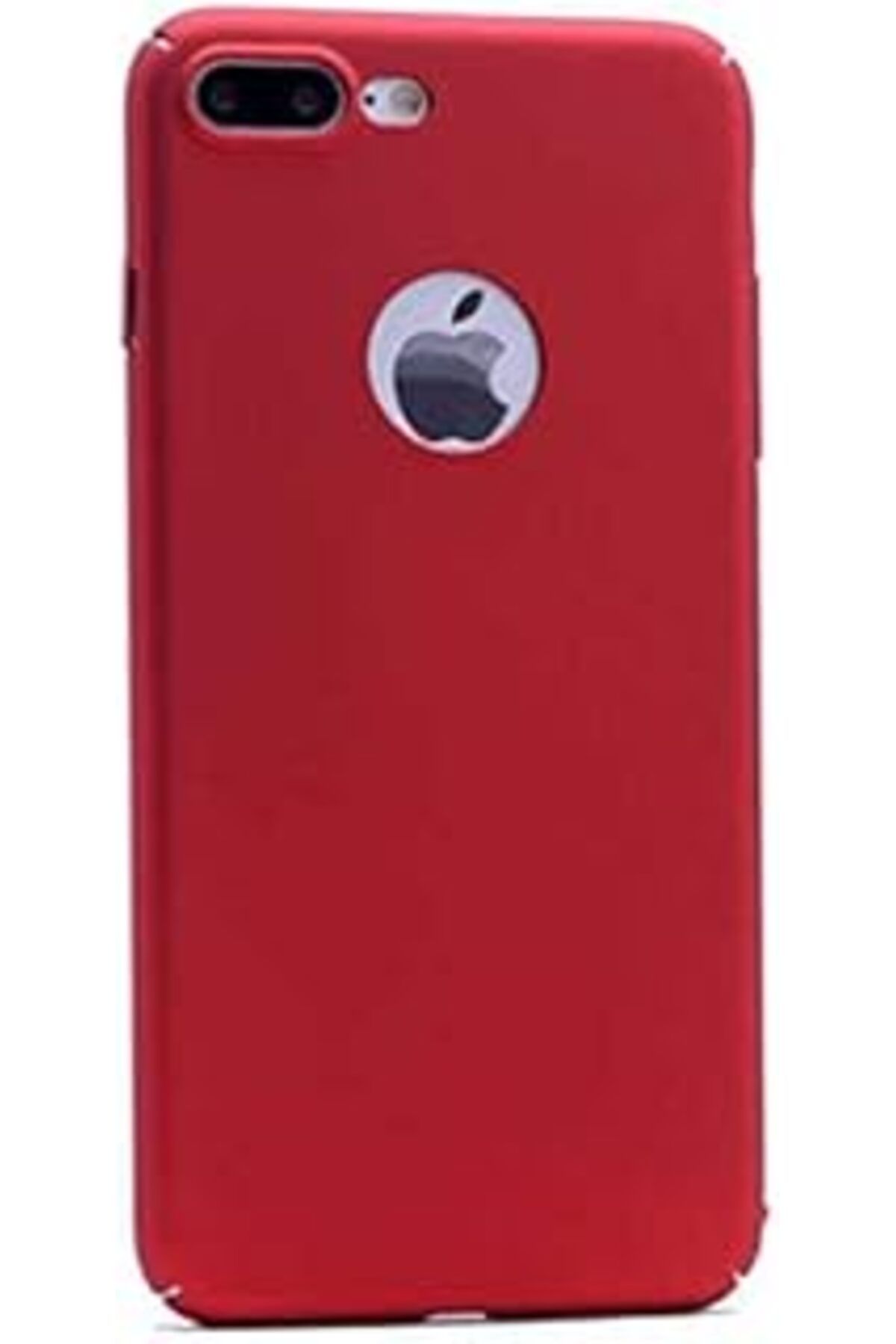 Pazarcan Iphone 8 Plus Uyumlu Sert Rubber Silikon Kılıf (Kırmızı)