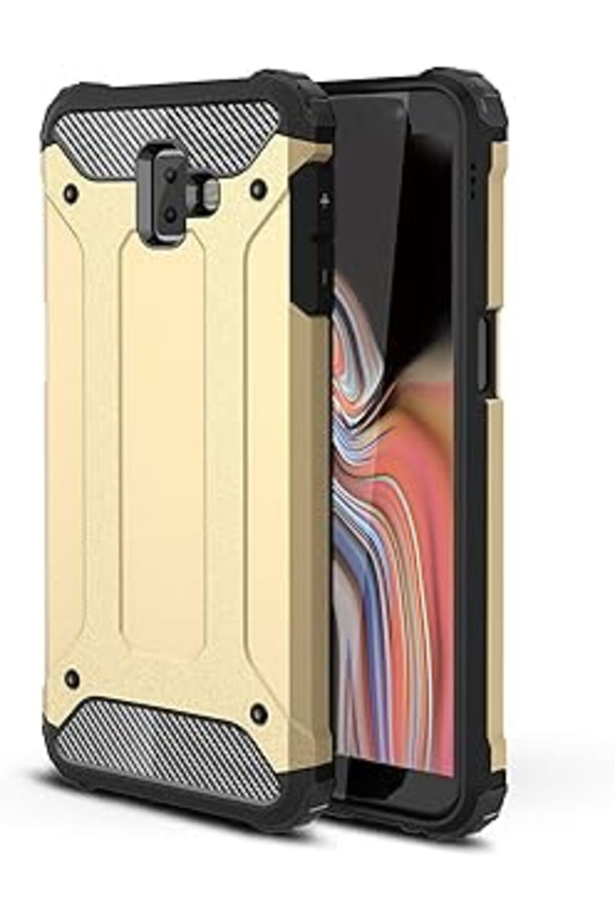 Pazarcan Microsonic Samsung Galaxy J6 Plus Için Kılıf Rugged Armor Gold [Galaxy J6 Plus Ile Uyumlu Kılıf - G