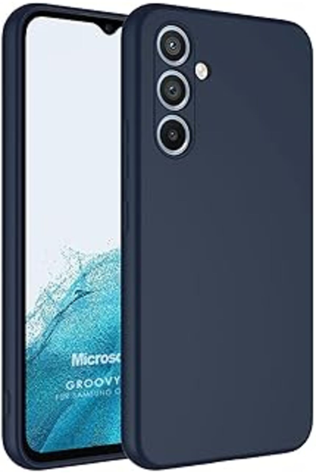 Qedii Microsonic Samsung Galaxy A14 Için Kılıf Groovy Soft Lacivert [Galaxy A14 Ile Uyumlu Kılıf - Lacive