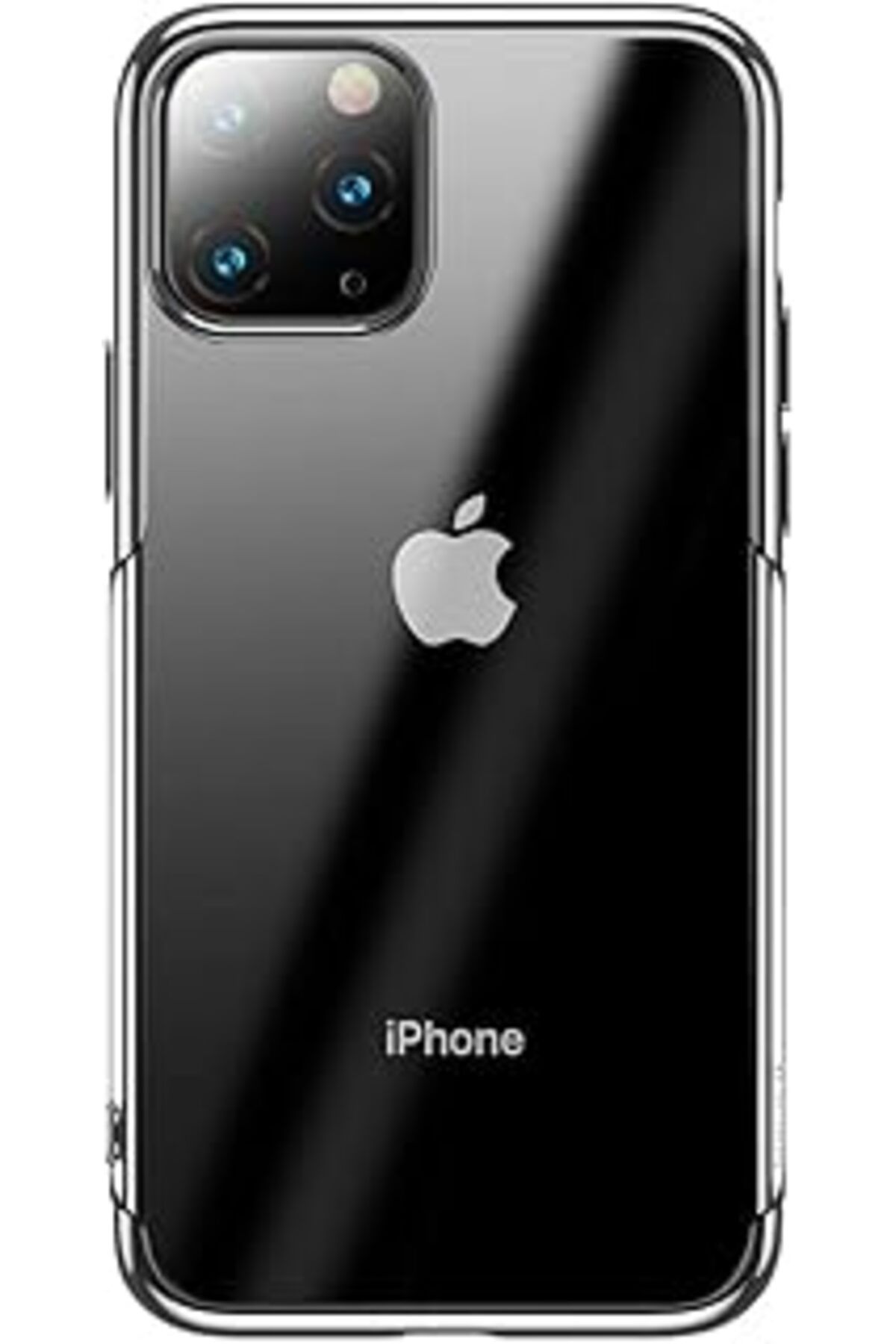 Pazarcan Shining Case, Cep Telefonu Kılıfı, Şeffaf/Transparan - Gümüş/Gri, Iphone 11 Pro Uyumlu, Tpu, Darbel