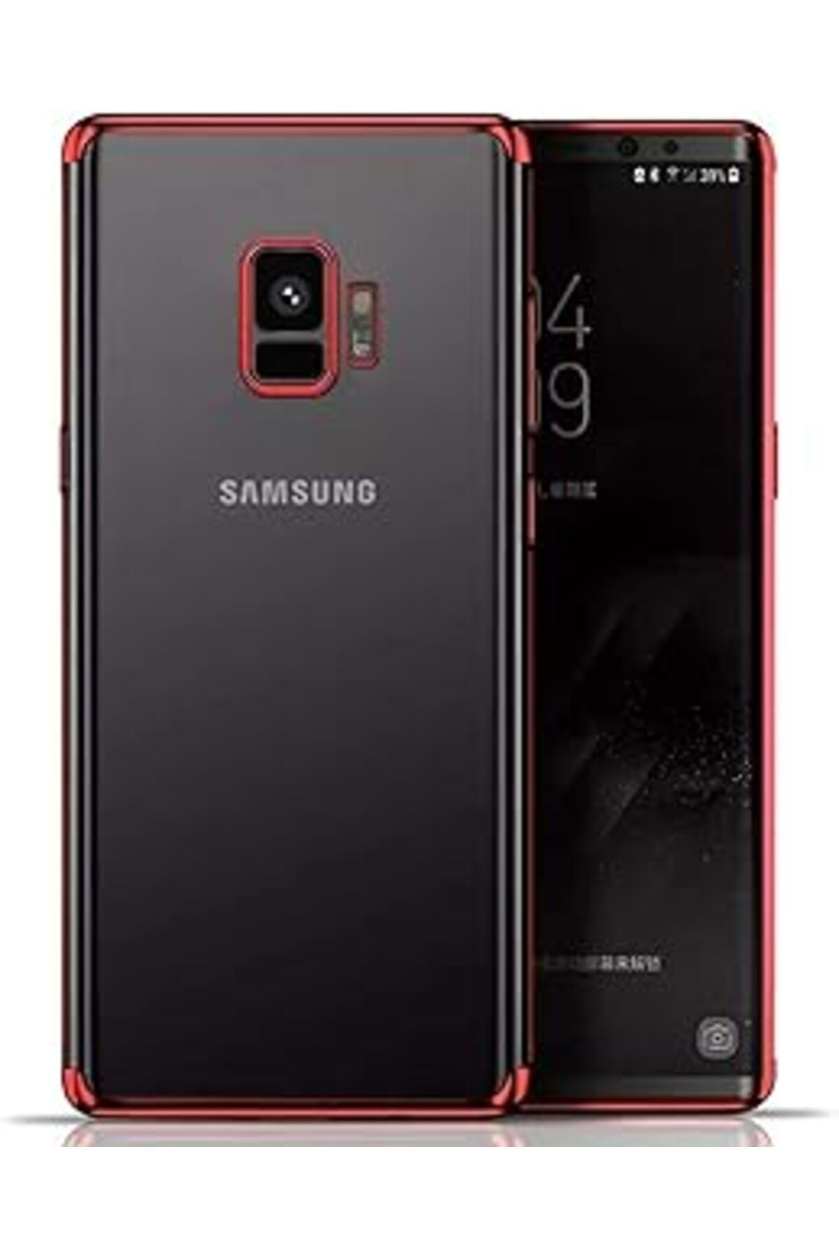 Karachil Microsonic Samsung Galaxy S9 Kılıf Skyfall Transparent Clear Kırmızı