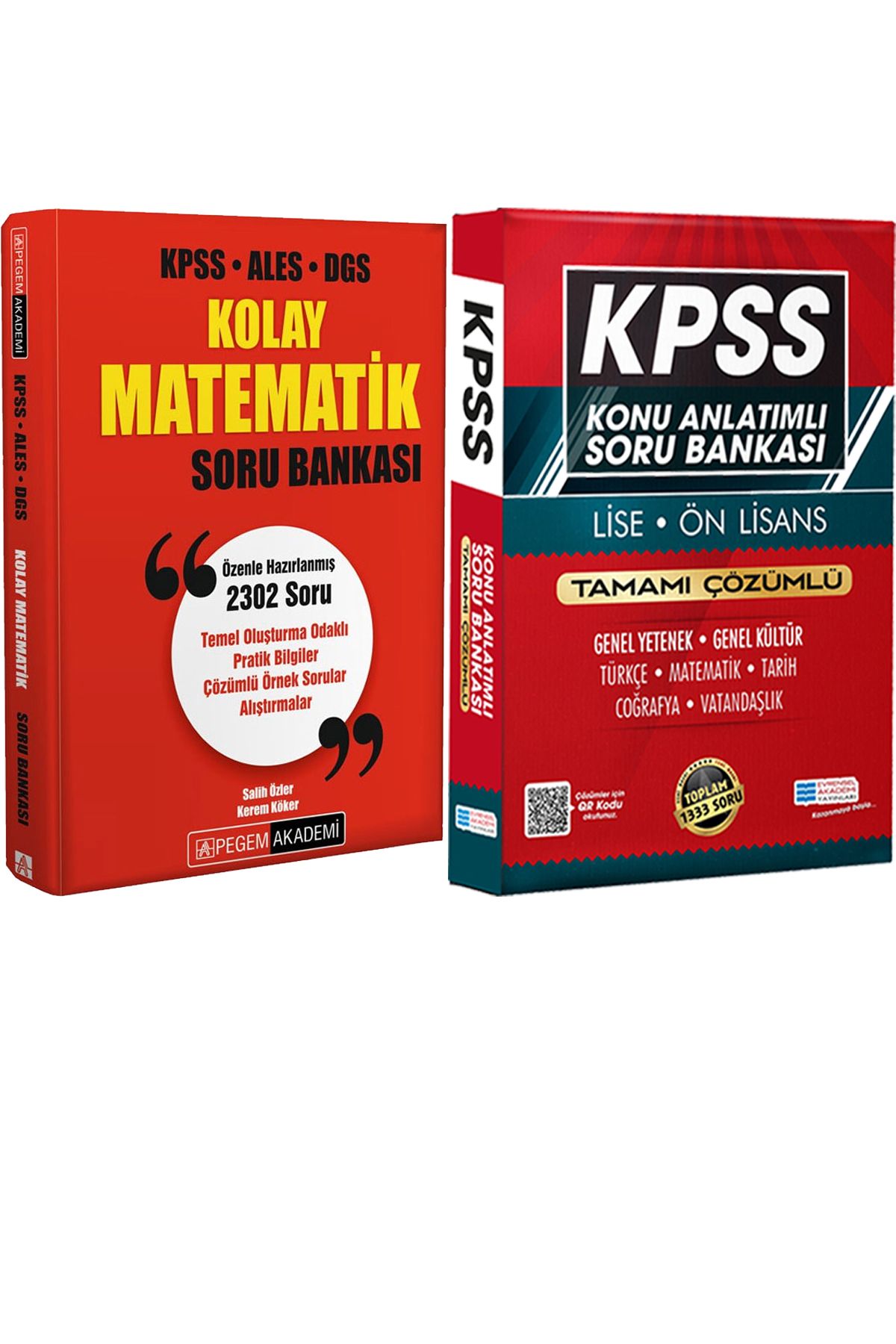 Pegem Akademi Yayıncılık 2026 KPSS-ALES-DGS Kolay Matematik Soru Bankası - Lise Önlisans Konu Ant. Soru Hediye
