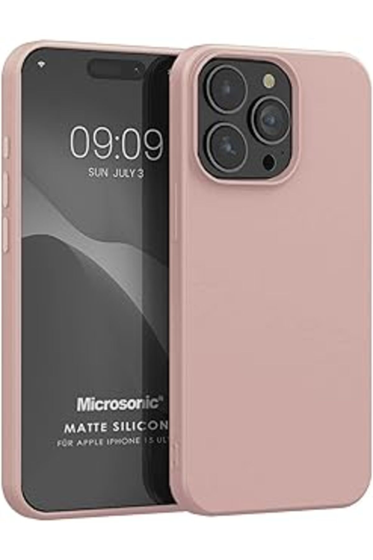 Pazarcan Microsonic Kılıf Matte Silicone Iphone 15 Pro Max Rose Gold [Iphone 15 Pro Max Ile Uyumlu Kılıf - R