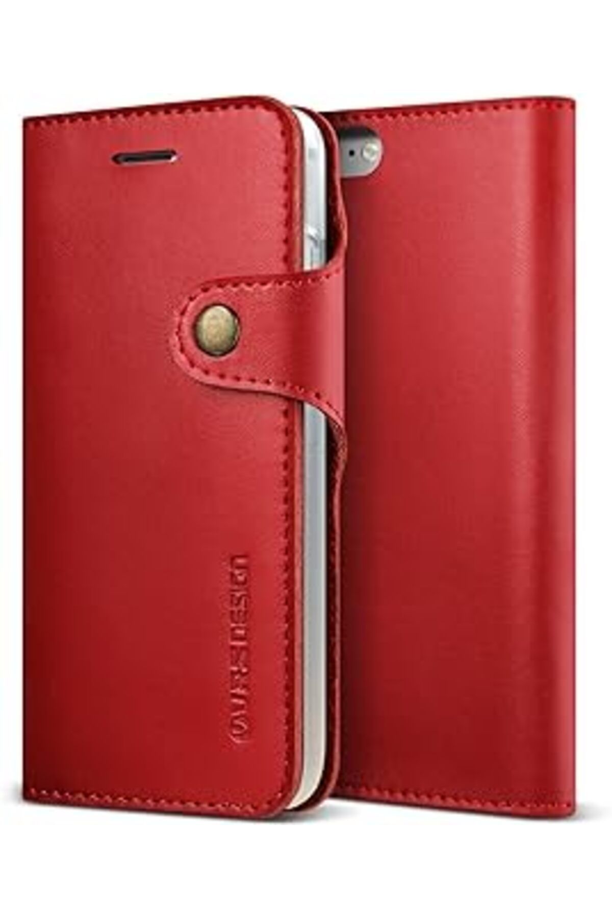Qedii Vrs Design Vrs83370 Iphone 8/7 Native Diary, İki Katmanlı Deri Cüzdan Kılıf, Wine