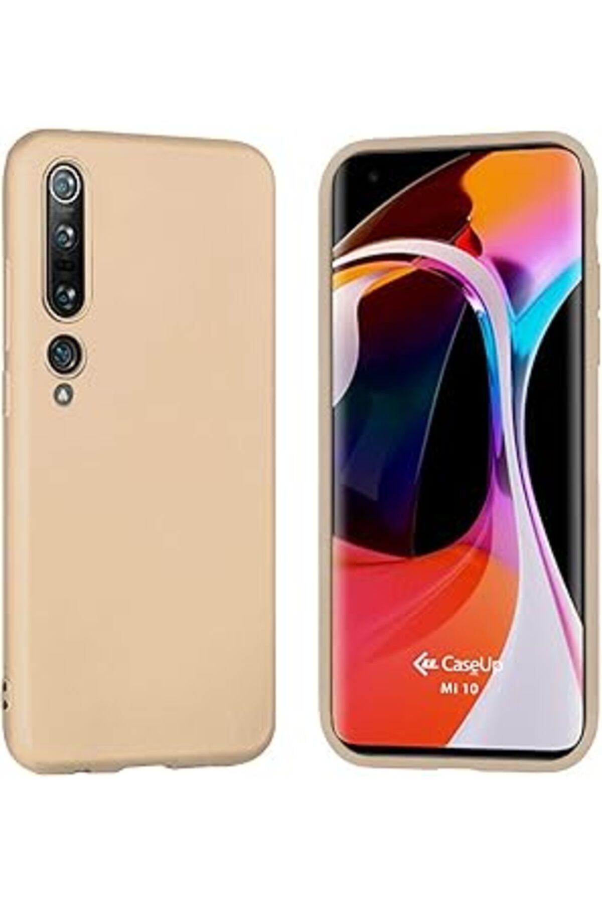 Pazarcan Caseup Xiaomi Mi 10 Uyumlu Kılıf, Caseup Matte Surface Gold