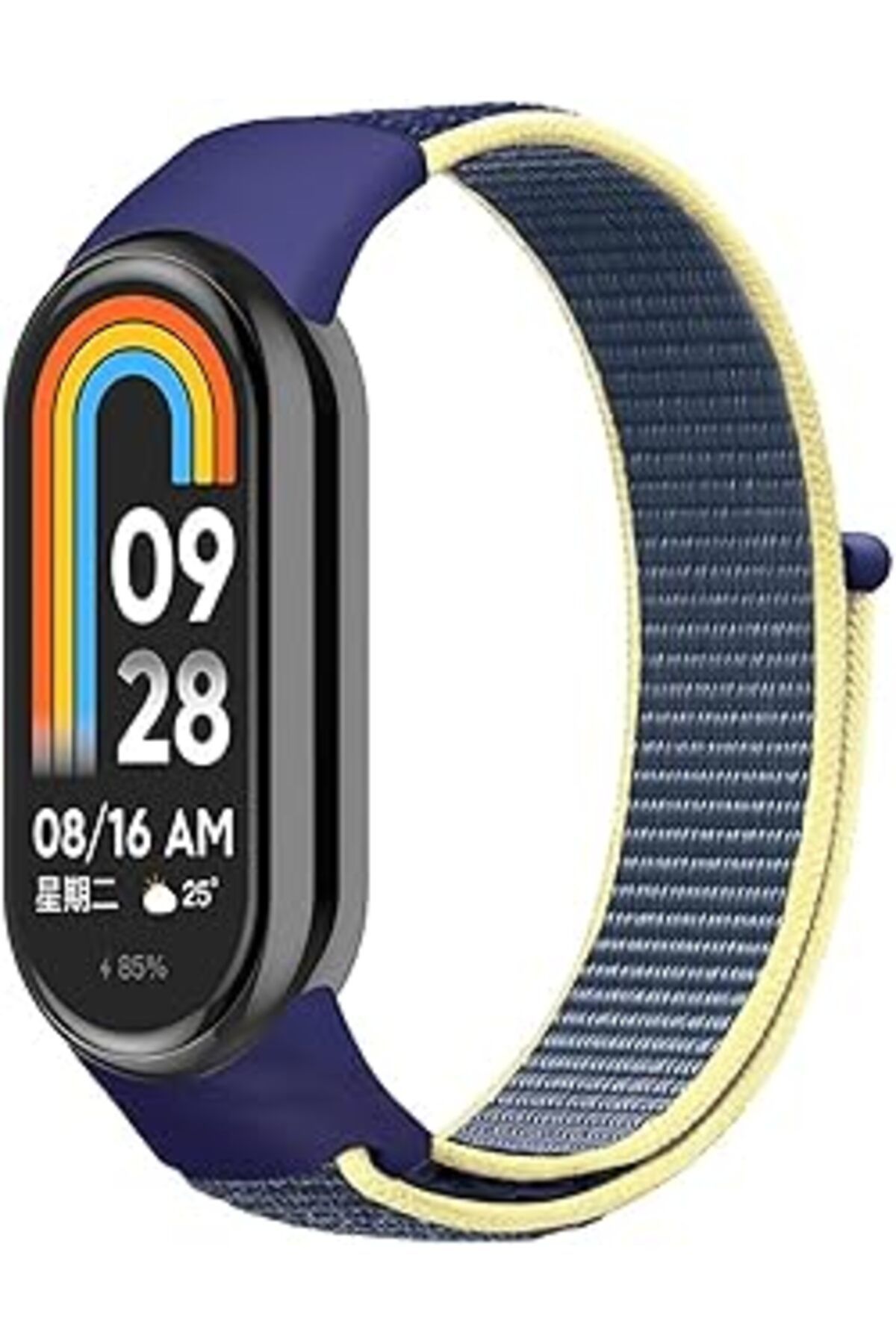 Pazarcan Microsonic Mi Band 8 Hasırlı Kordon Woven Sport Loop Lacivert