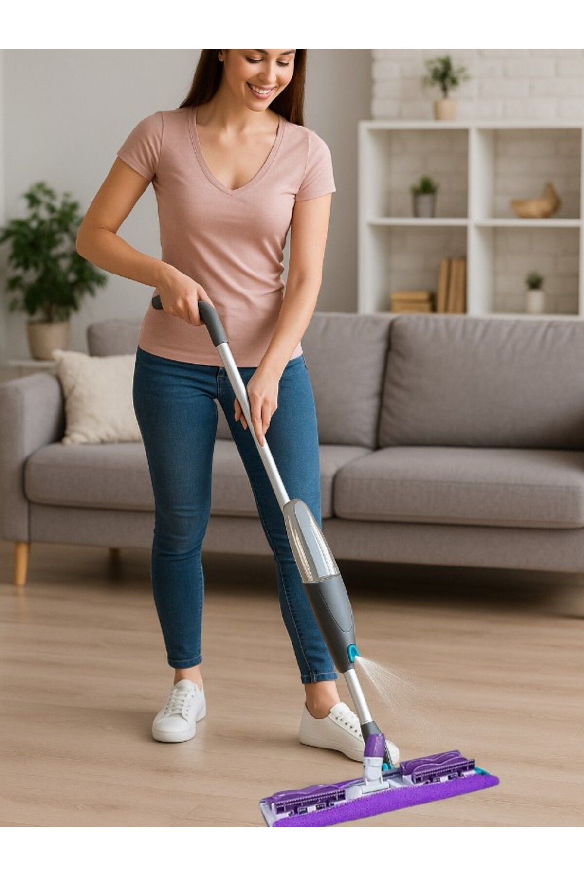Trendpazarım Mandallı Sprey Mop – Pratik ve Hijyenik Temizlik Çözümü!