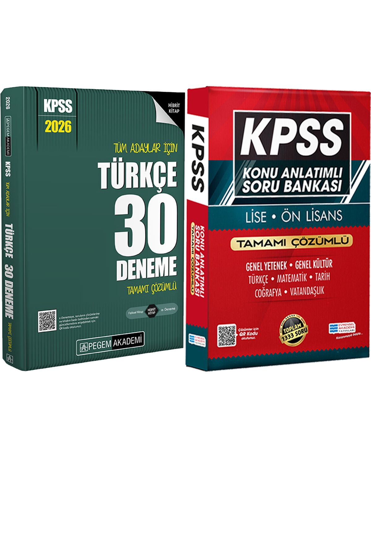 Pegem Akademi Yayıncılık 2026 KPSS Tüm Adaylar İçin Türkçe 30 Deneme Tamamı Çözümlü - Lise Önlisans Konu Ant. Soru Hediye