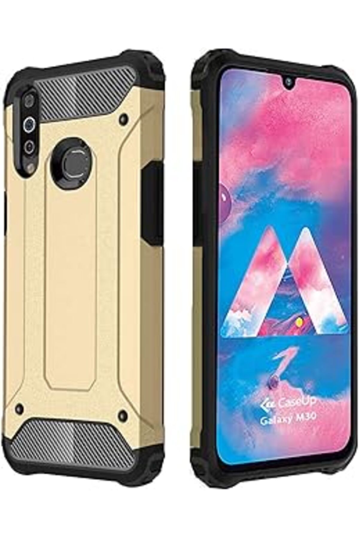 Pazarcan Caseup Galaxy M30 Uyumlu Kılıf, Caseup Tank Gold