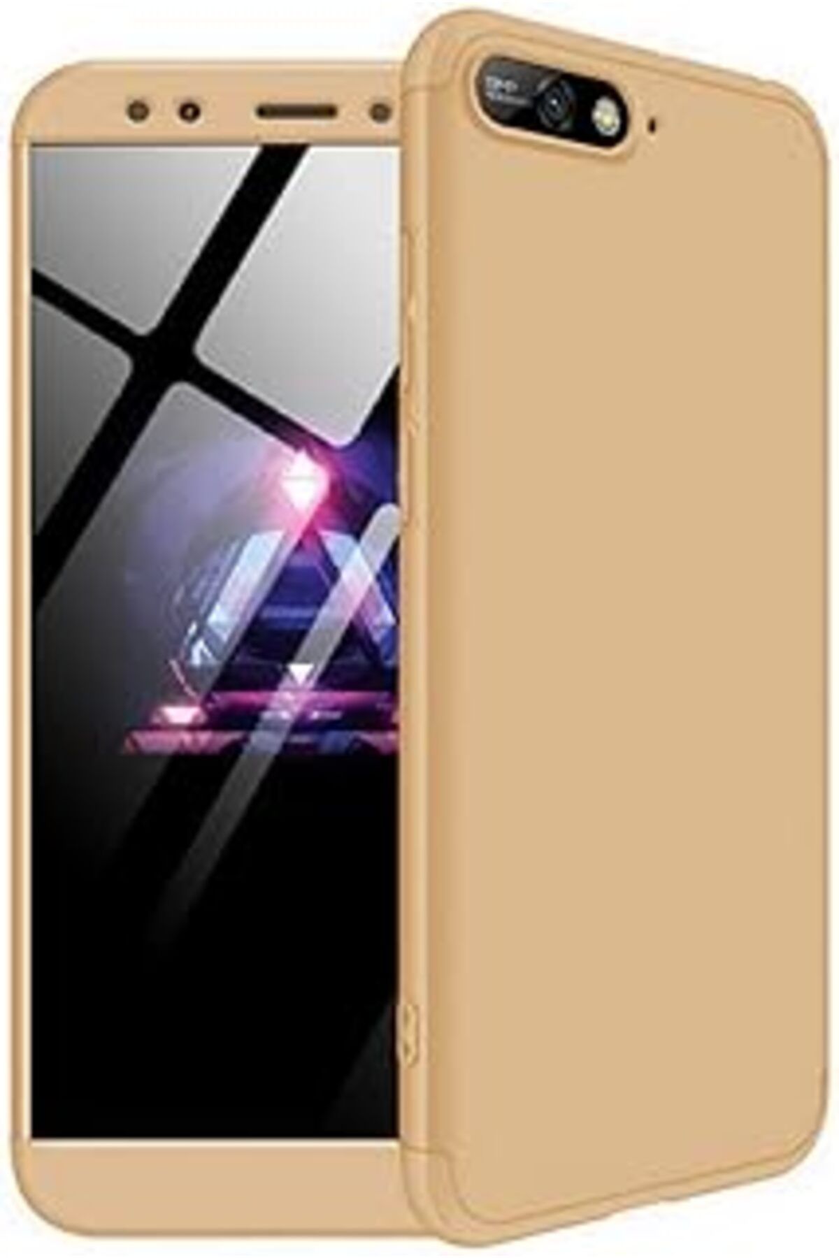 Pazarcan Microsonic Huawei Y6 2018 Için Kılıf Double Dip 360 Protective Gold [Y6 2018 Ile Uyumlu Kılıf - Gol
