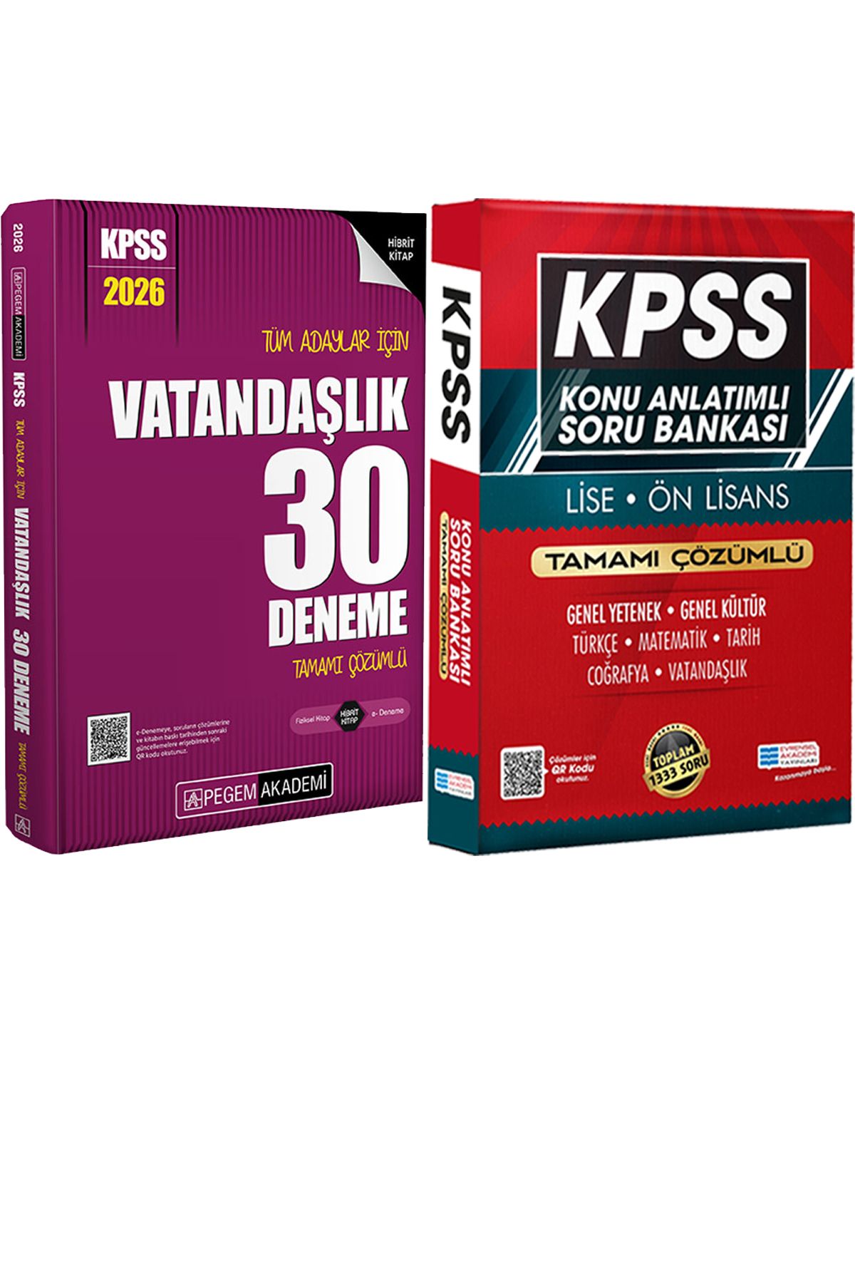 Pegem Akademi Yayıncılık 2026 KPSS Tüm Adaylar İçin Vatandaşlık 30 Deneme Çözümlü - Lise Önlisans Konu Ant. Soru Hediye