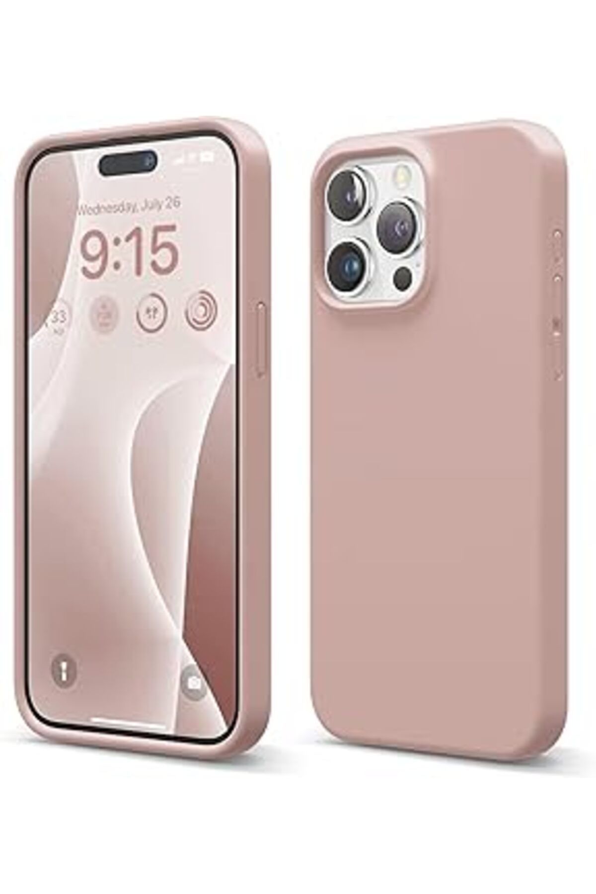 Pazarcan Merwish Iphone 15 Pro Max Uyumlu İpeksi Dokunuş Hissi Veren İçi Yumuşak Kadife Lansman Silikon Kılı