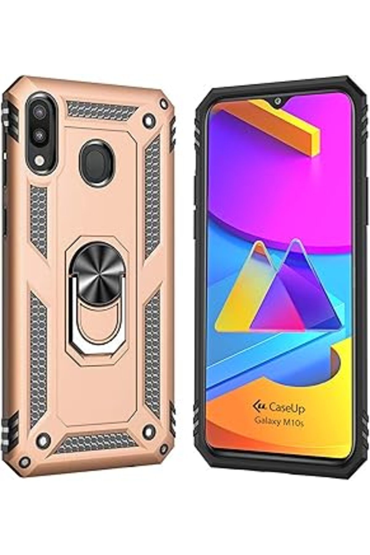 Pazarcan Caseup Galaxy M10S, Caseup Magnetic Ring Uyumlu Kılıf Gold