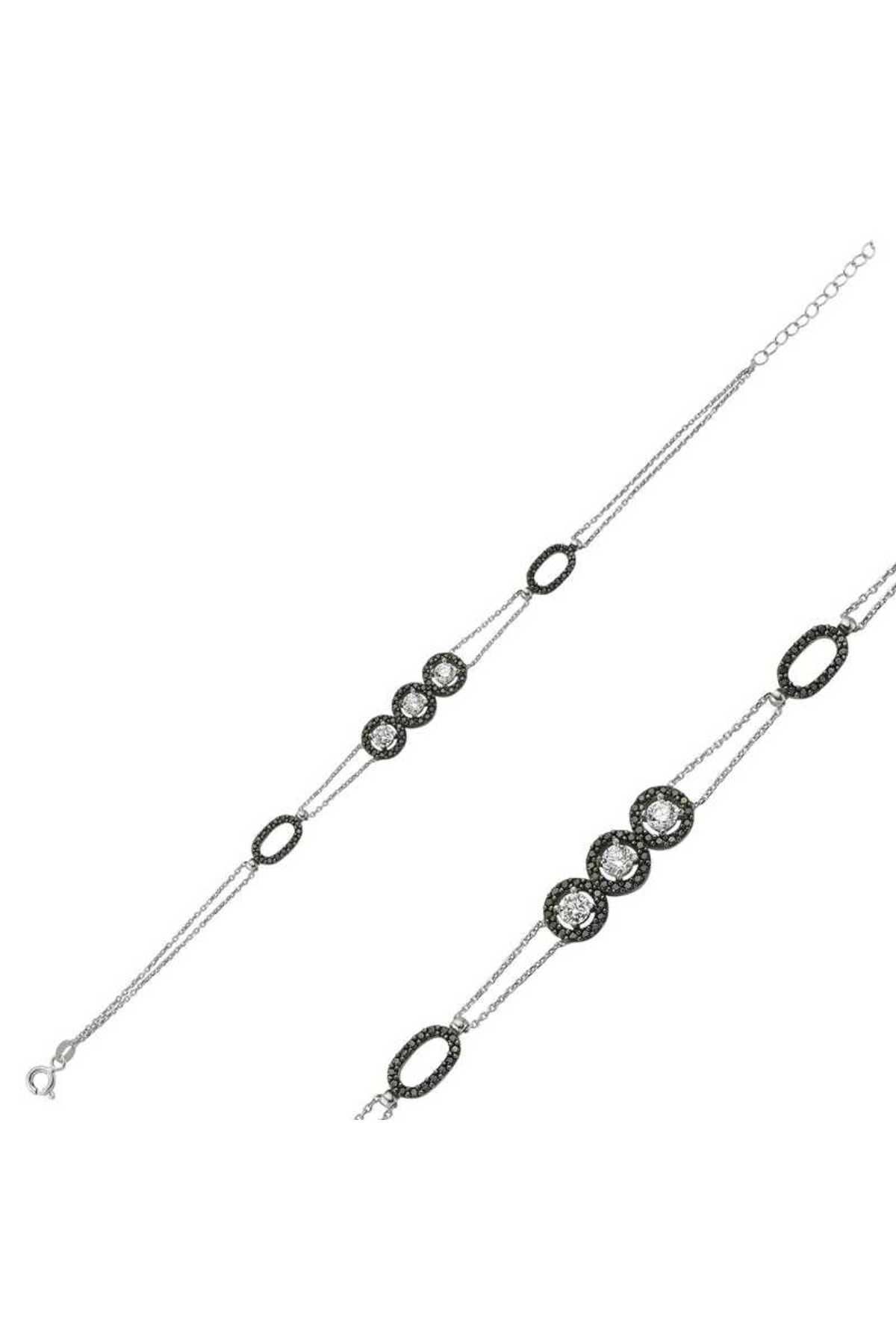 noip 925 Ayar Gümüş Üç Taşlı Bileklik (BR0460284) (7474)