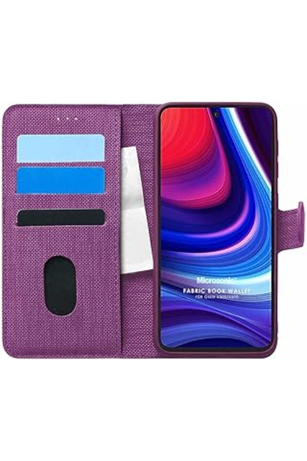 Karachil Microsonic Omix X500 Için Kılıf Fabric Book Wallet Mor [X500 Ile Uyumlu Kılıf - Mor]