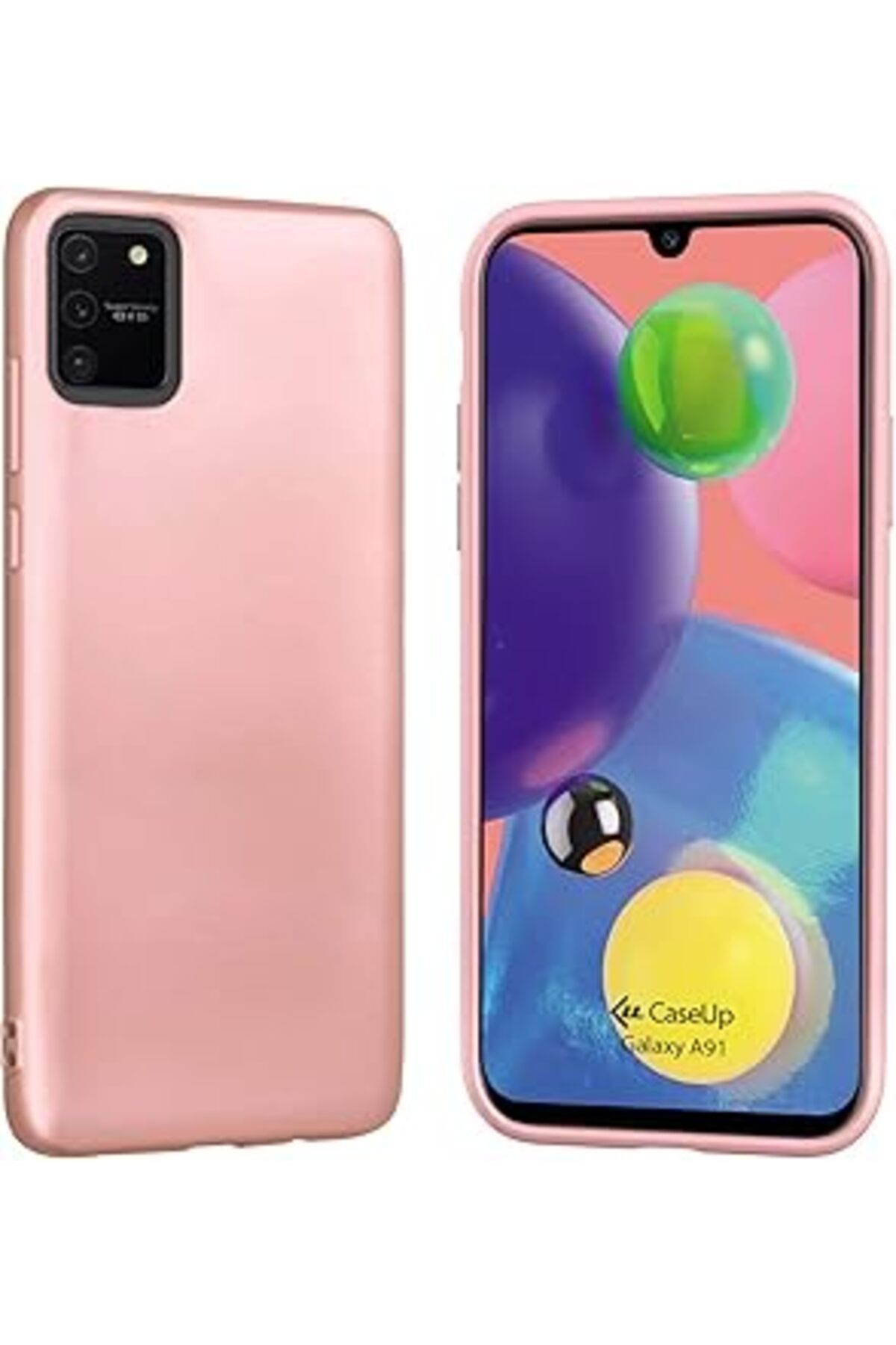 Pazarcan Caseup Galaxy A91 Uyumlu Kılıf, Caseup Matte Surface Rose Gold