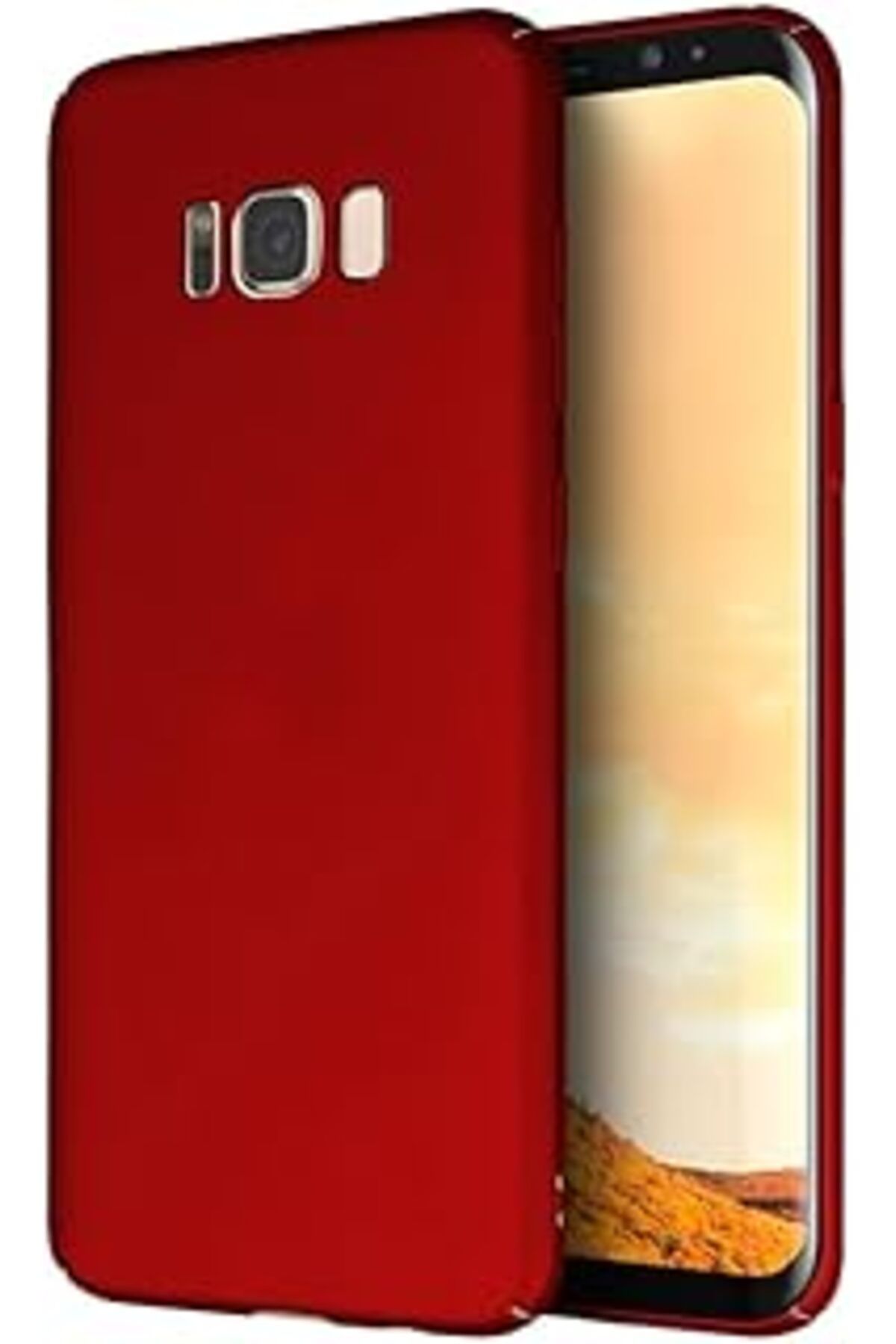 Pazarcan Samsung Galaxy S8 Plus Uyumlu Sert Rubber Silikon Kılıf (Kırmızı)