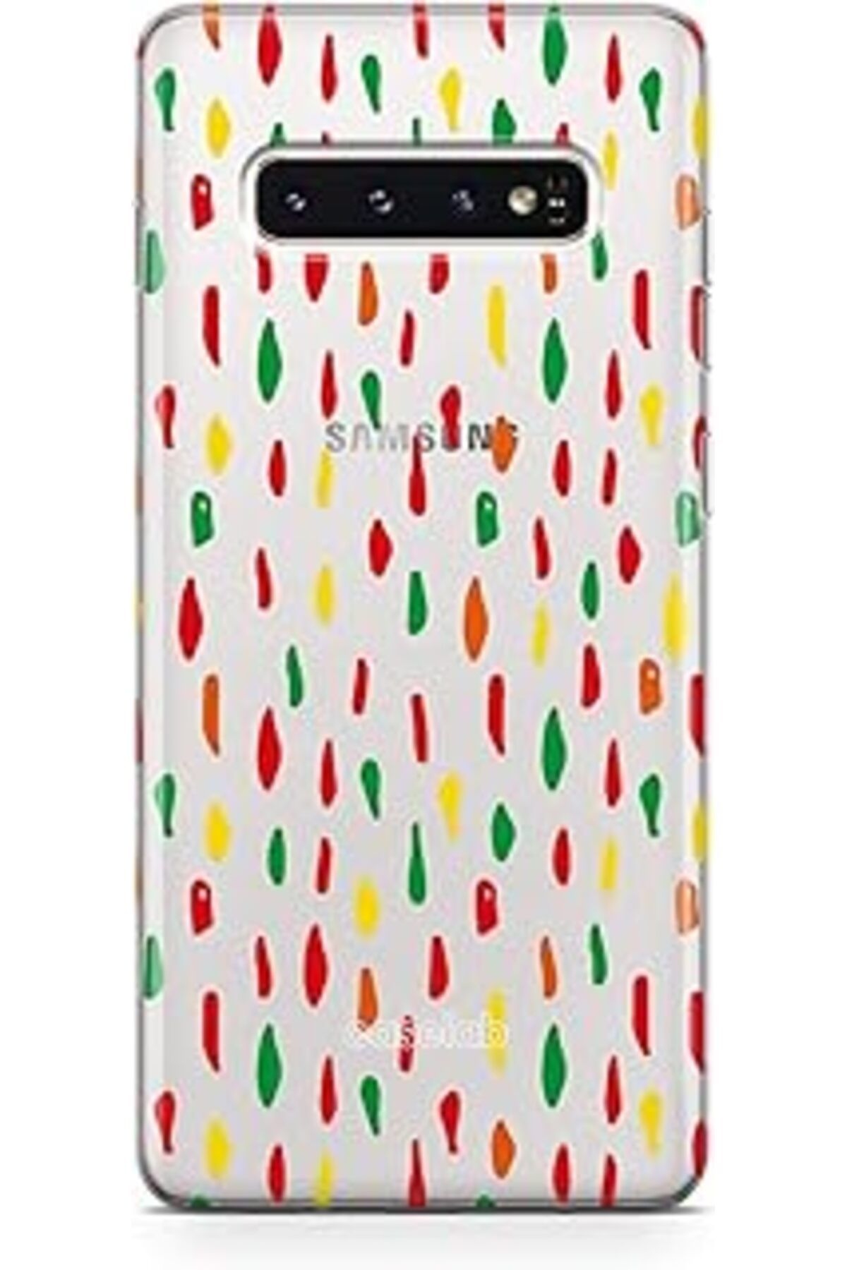 Pazarcan Caseslab Samsung S10 Şeffaf Telefon Kılıfı - Make It Rain Chili