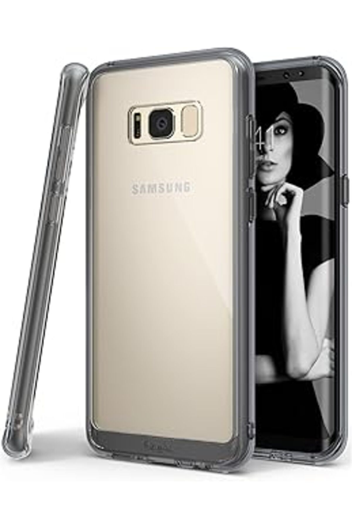 Pazarcan Ringke Fusion Galaxy S8 Kılıf Smoke Black - Tpu Bumper Extra Darbe Emici