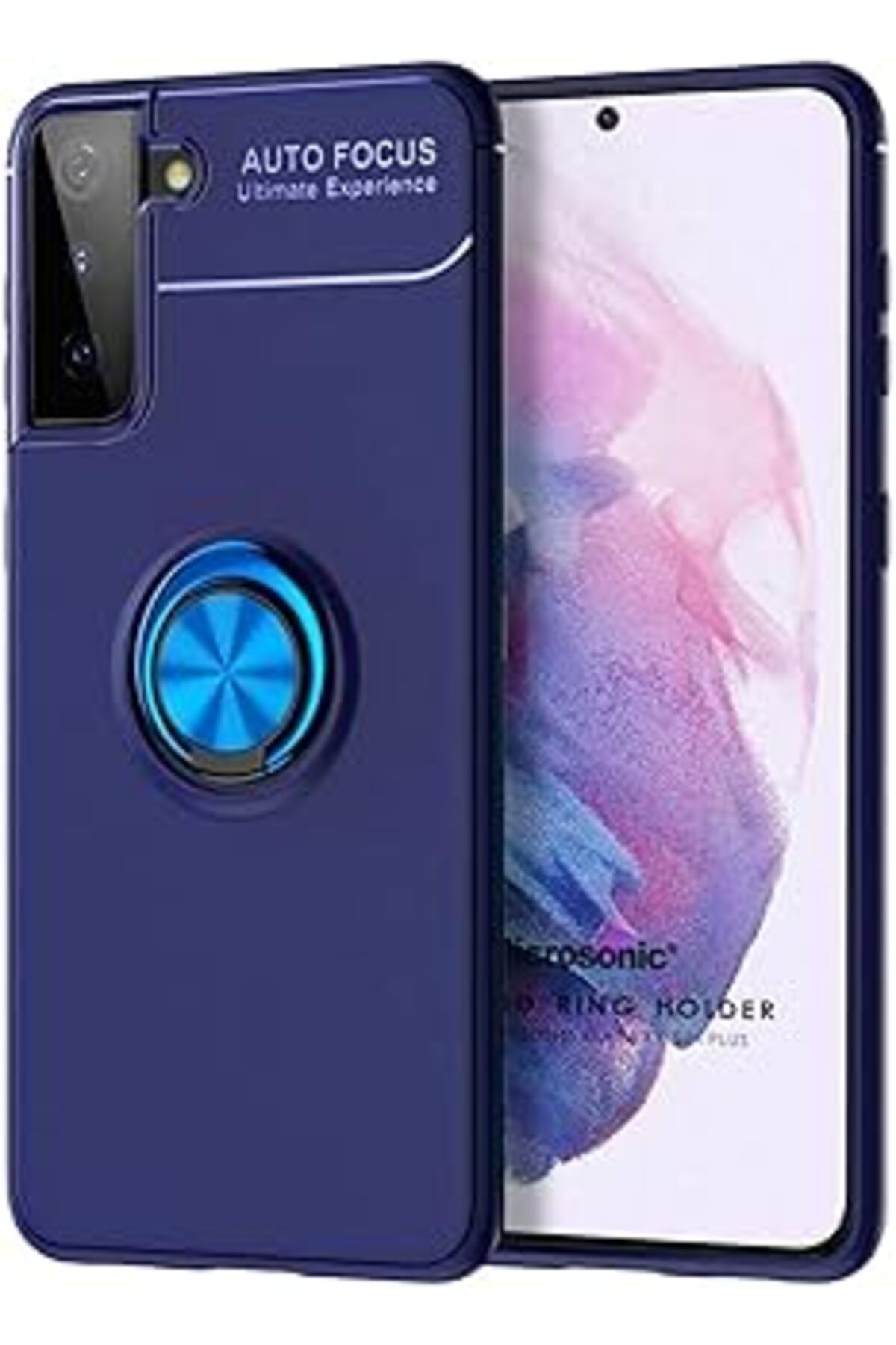 Pazarcan Microsonic Galaxy S21 Plus Kılıf Kickstand Ring Lacivert [Galaxy S21 Plus Ile Uyumlu Kılıf - Lacive
