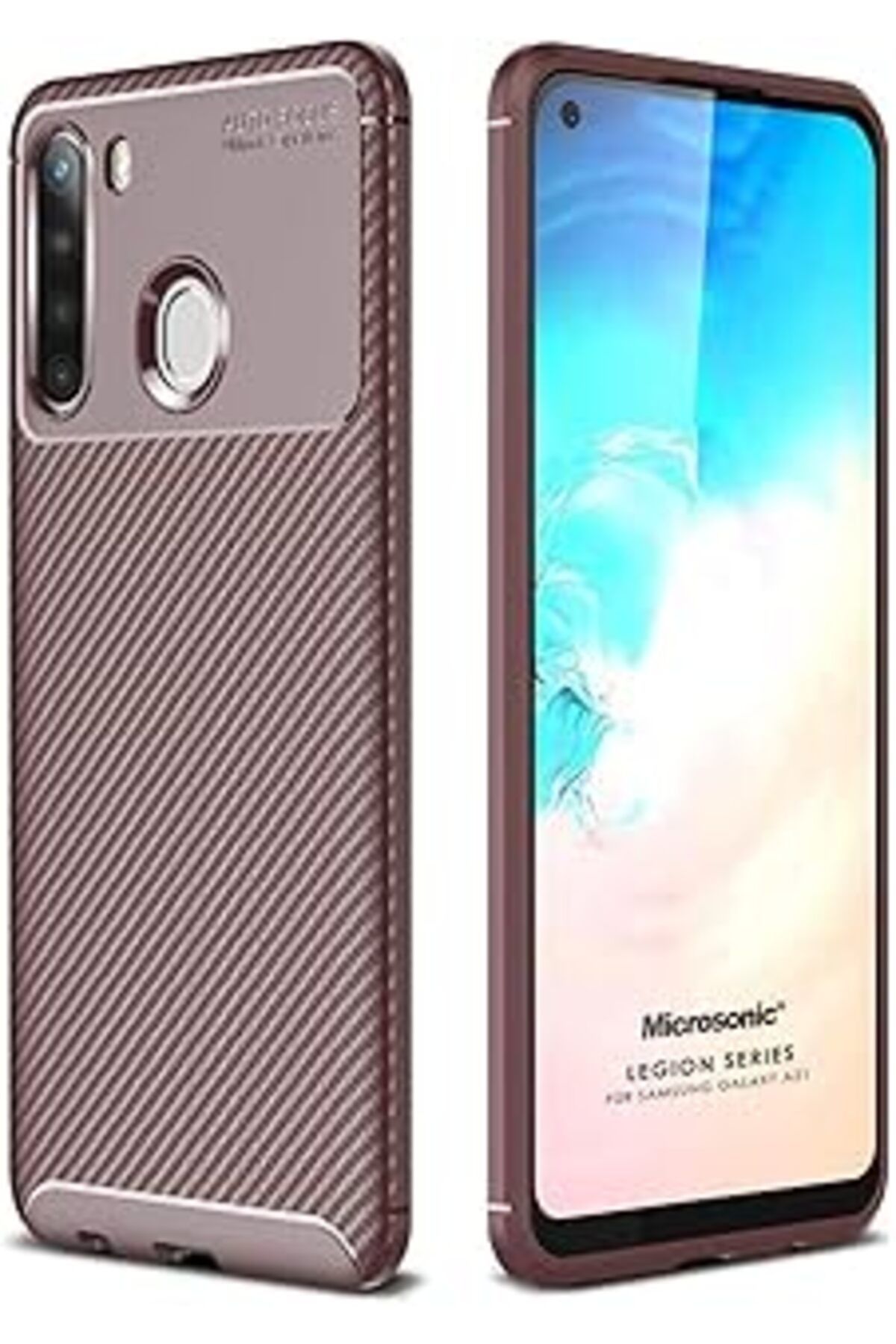 Pazarcan Microsonic Samsung Galaxy A21 Için Kılıf Legion Series Kahverengi [Galaxy A21 Ile Uyumlu Kılıf - Ka