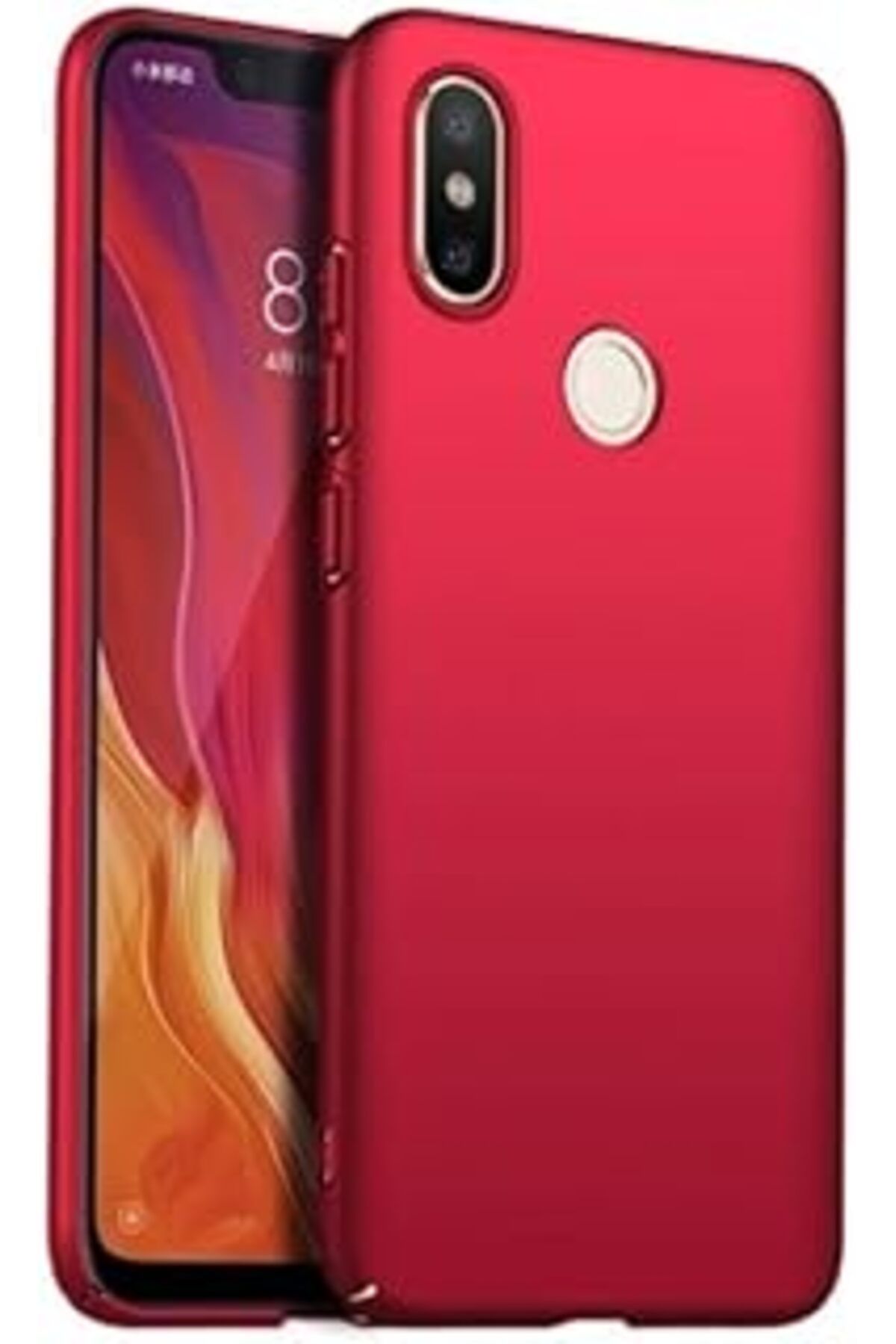 Pazarcan Huawei P20 Lite Uyumlu Sert Rubber Silikon Kılıf (Kırmızı)