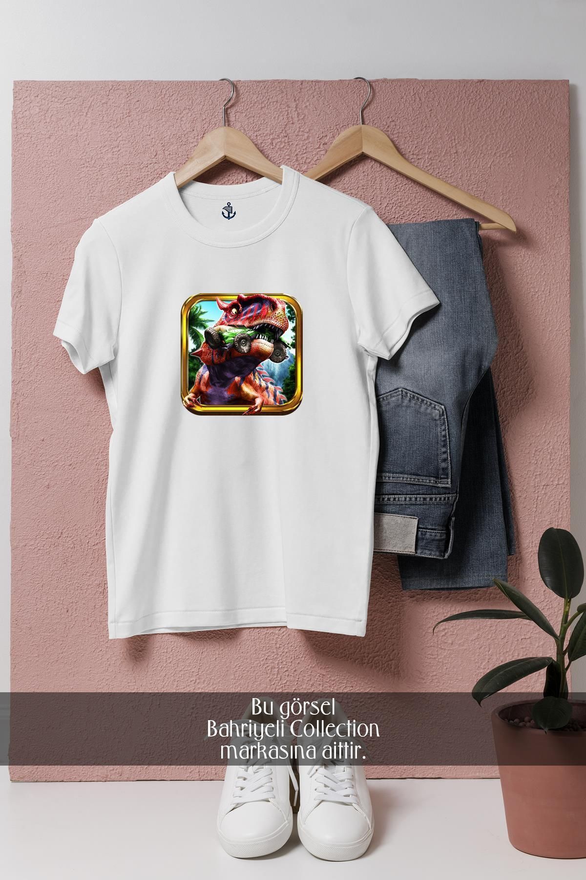 Bahriyeli Collection Oversize Jurassic Dino Water World Dinosaur Tasarımlı Unisex T-Shirt