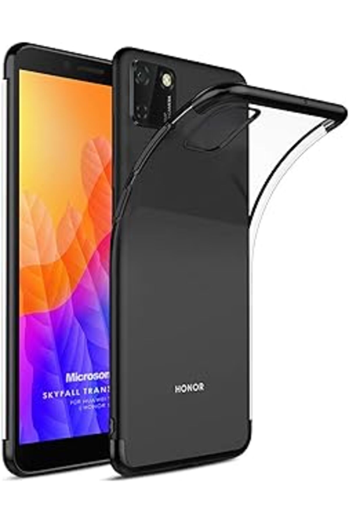 Pazarcan Microsonic Huawei Honor 9S Kılıf Skyfall Transparent Clear Siyah