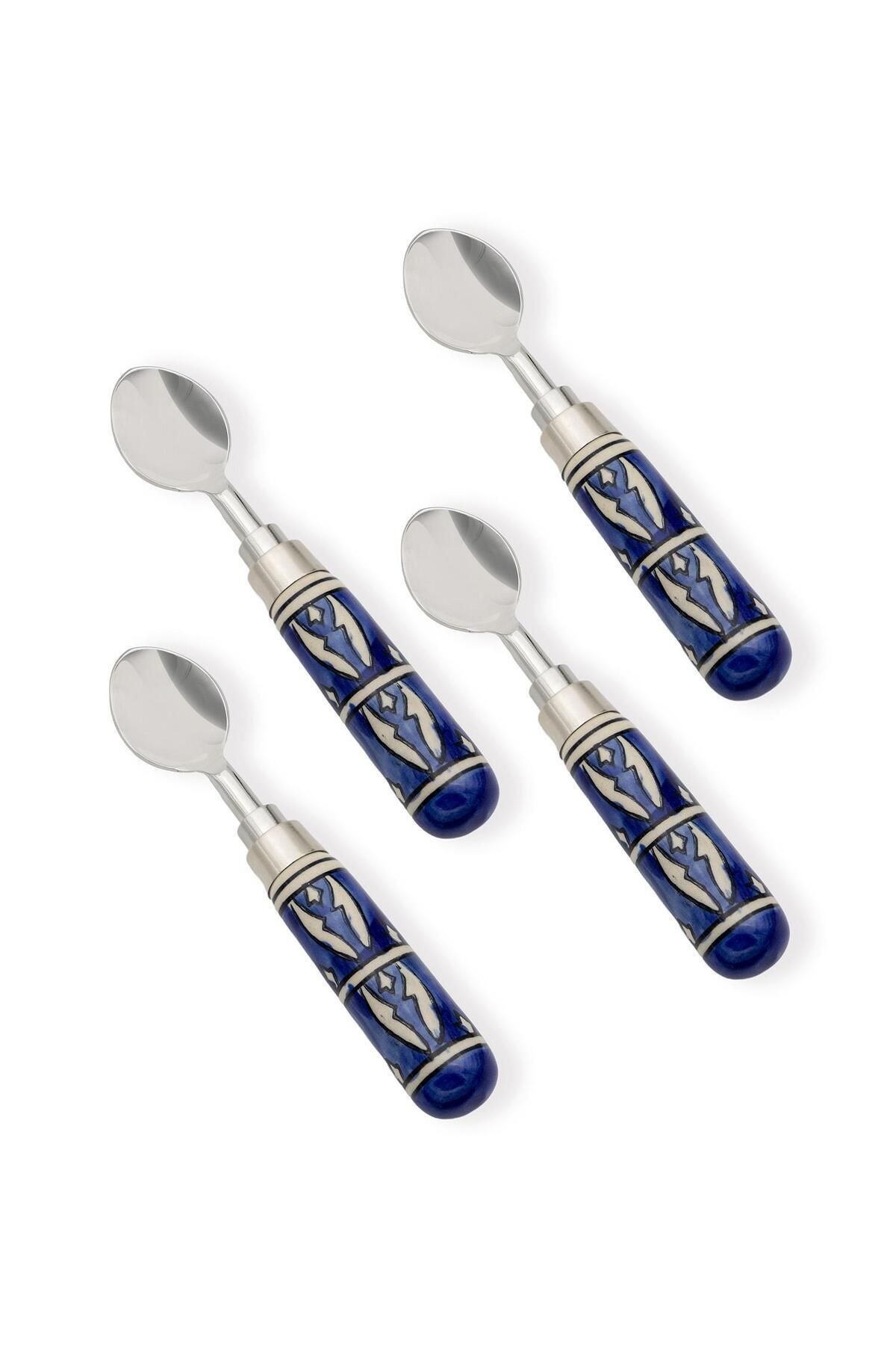 GUNES ZUCCACIYE Corallo Dondurma Kaşığı 4 Lü Set Mavi