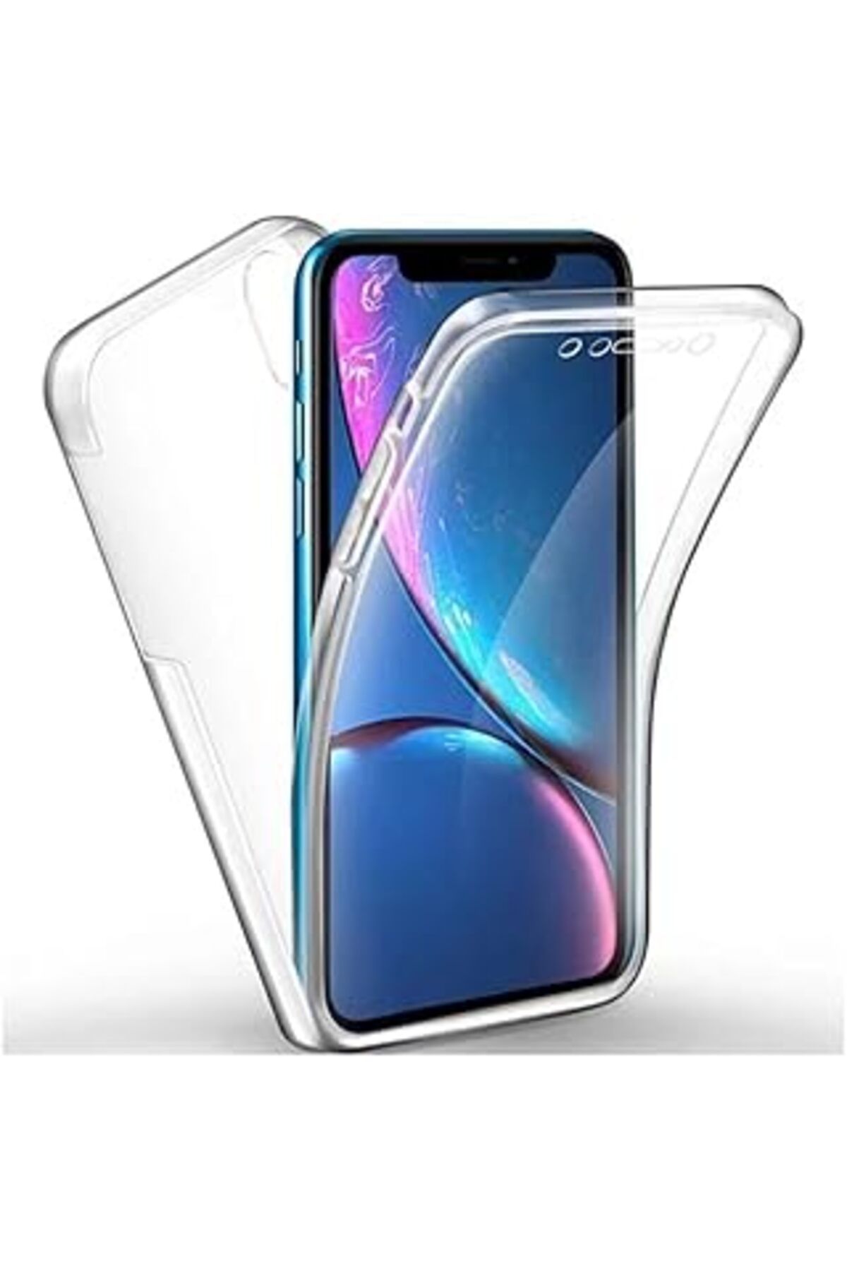 Pazarcan İphone 13 Pro Ile Uyumlu Kılıf 360 Şeffaf Hem Ön Hem De Arka Yüzünü Koruyan Toz Ve Kirden Koruyan T
