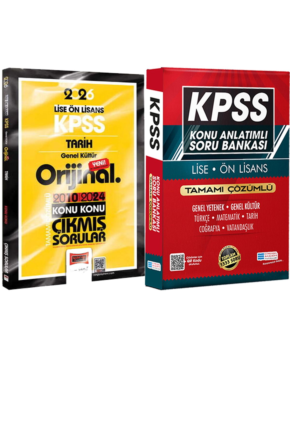 Yargı Yayınları 2026 KPSS Lise-Önlisans Tarih Orijinal 2010-2024 Konu Konu Çıkmış + Lise Önlisans Konu Ant. Soru