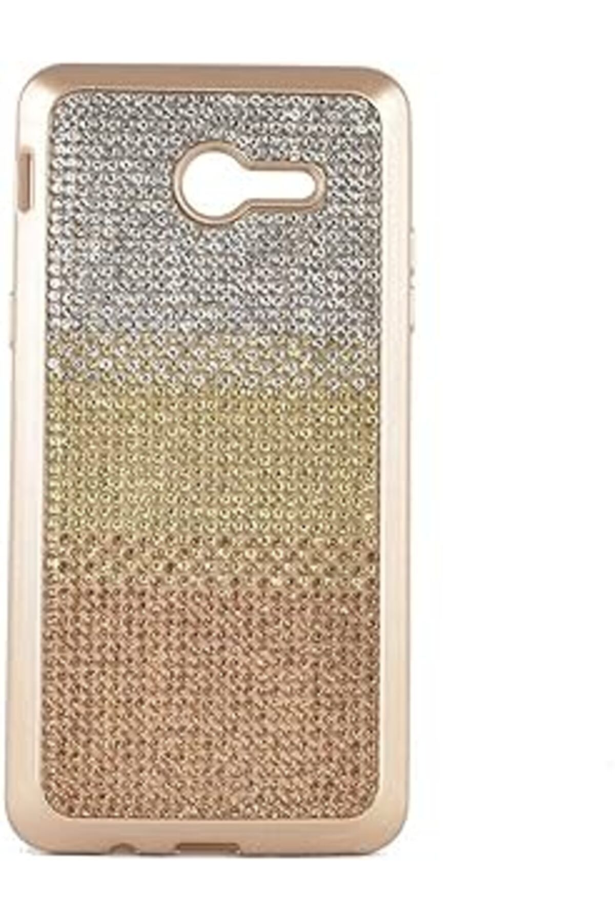 Pazarcan Zore Galaxy İle Uyumlu J5 2017 Kılıf Mat Lazer Taşlı Silikon, Sarı