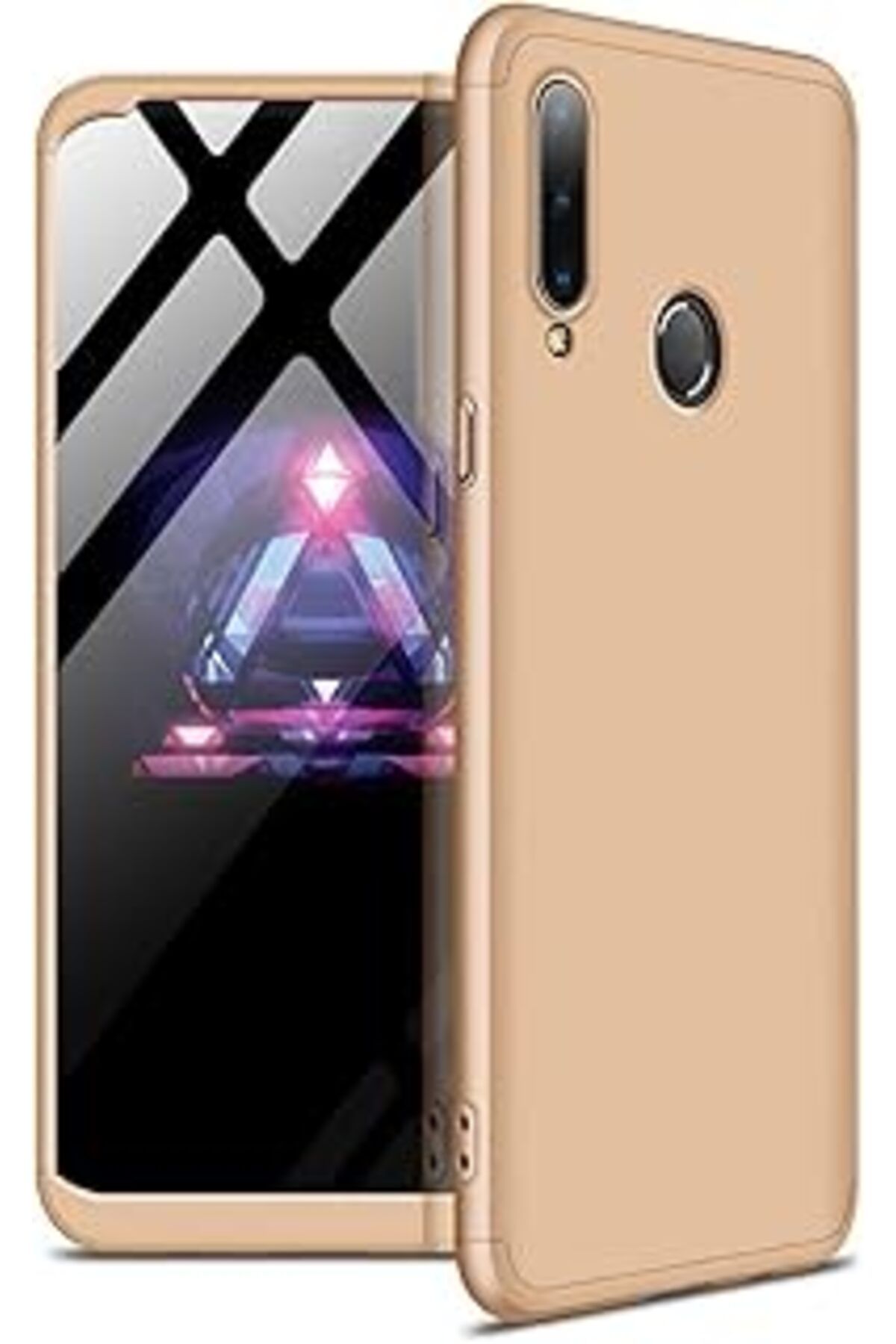 Karachil Microsonic Samsung Galaxy A20S Için Kılıf Double Dip 360 Protective Gold [Galaxy A20S Ile Uyumlu Kı