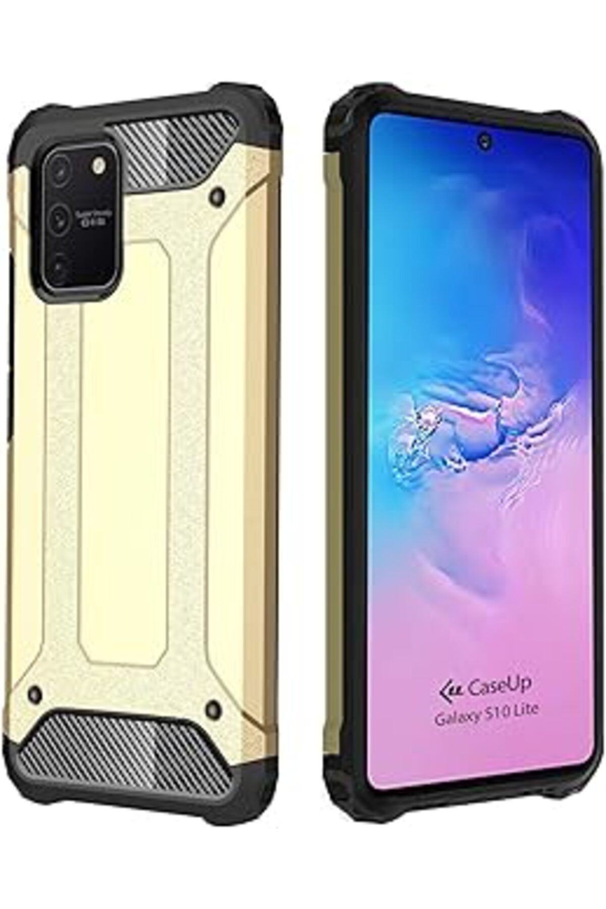 Pazarcan Caseup Galaxy S10 Lite Uyumlu Kılıf, Caseup Tank Gold