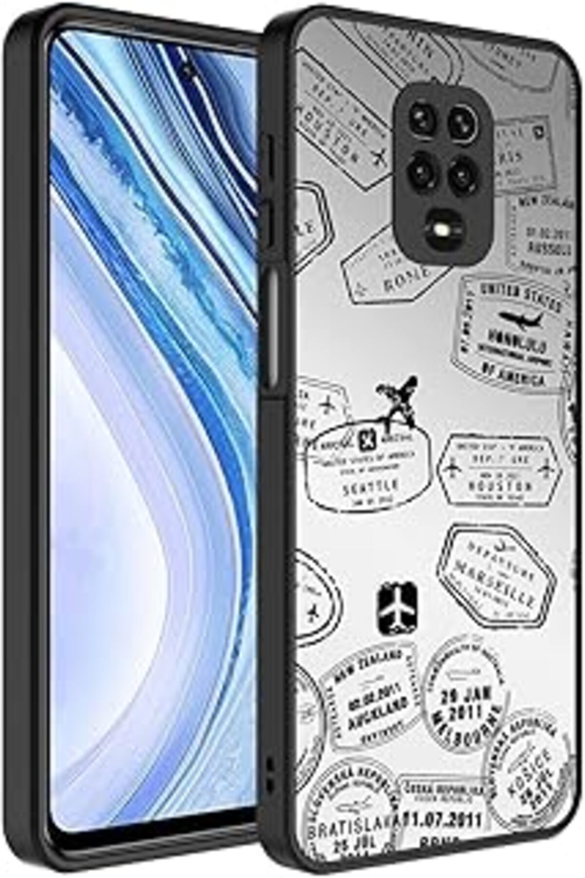 Pazarcan Spia Redmi Note 9 Pro Kılıf Seyahat Echo Kapak Dayanıklı Darbe Karşıtı Koruyucu Tasarım (Xiaomi Red