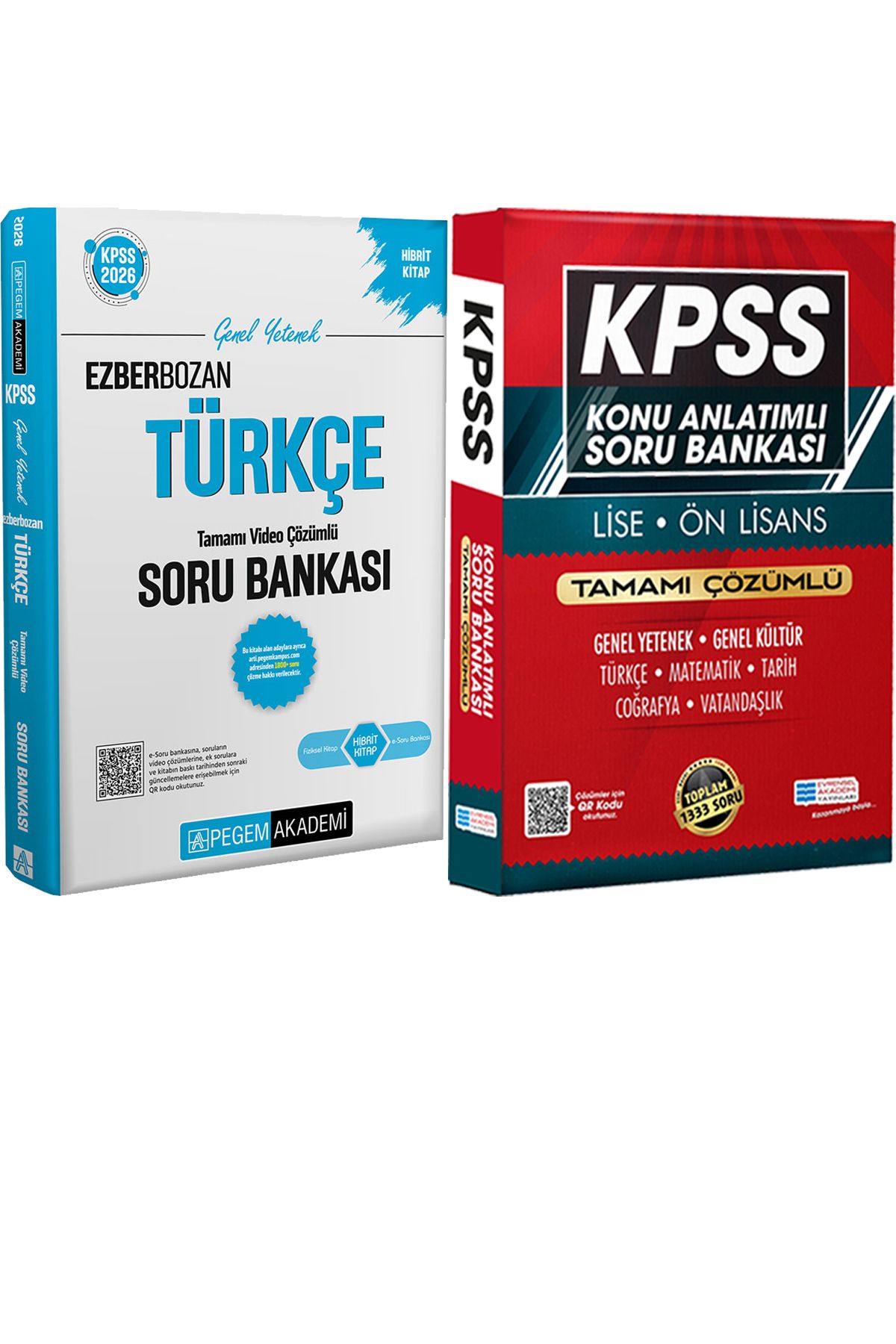 Pegem Akademi Yayıncılık 2026 KPSS Genel Yetenek Genel Kültür Ezberbozan Türkçe Çözümlü Soru - Lise Önlisans Konu Ant. Soru