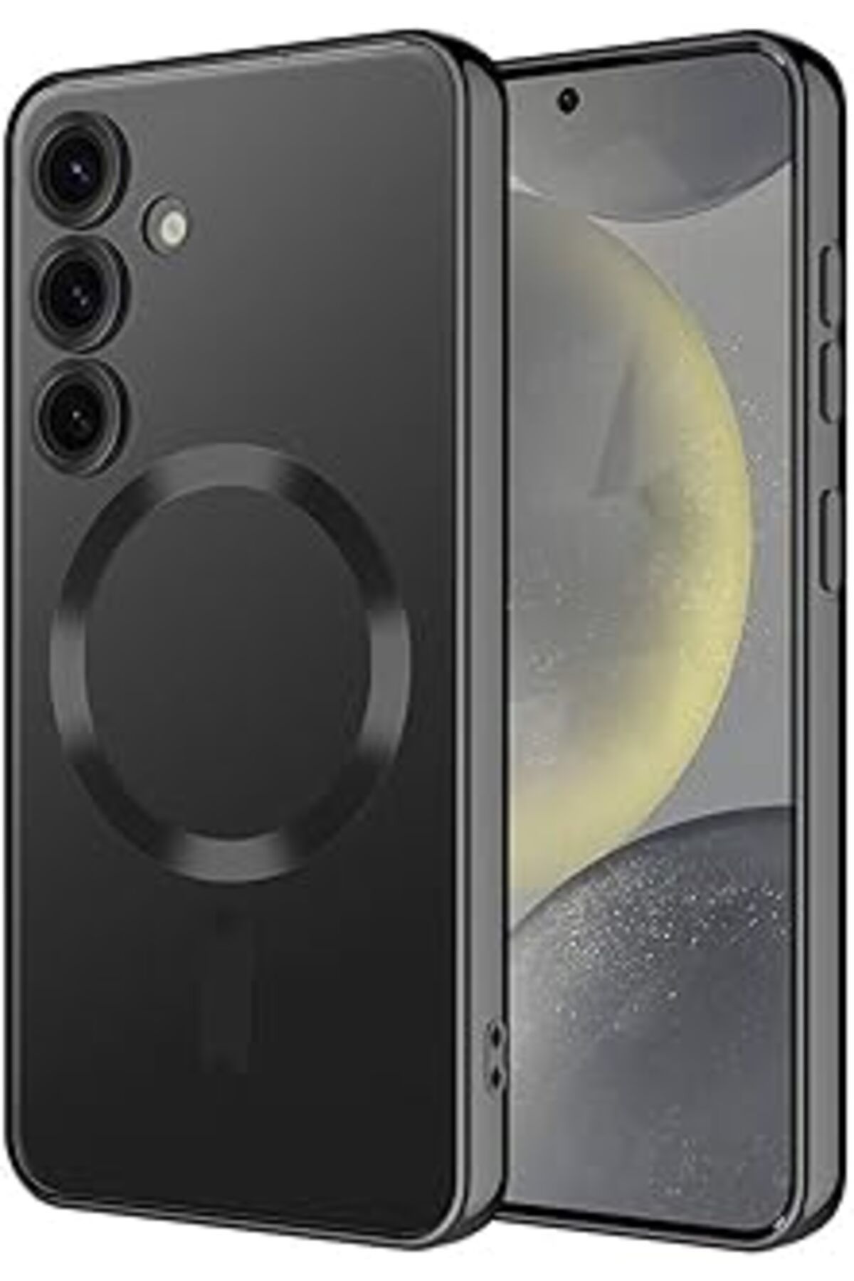 Pazarcan Spia Galaxy S24 Plus Ile Uyumlu Kılıf Siyah Lime Kablosuz Şarj Özellikli (Samsung Galaxy S24 Plus I