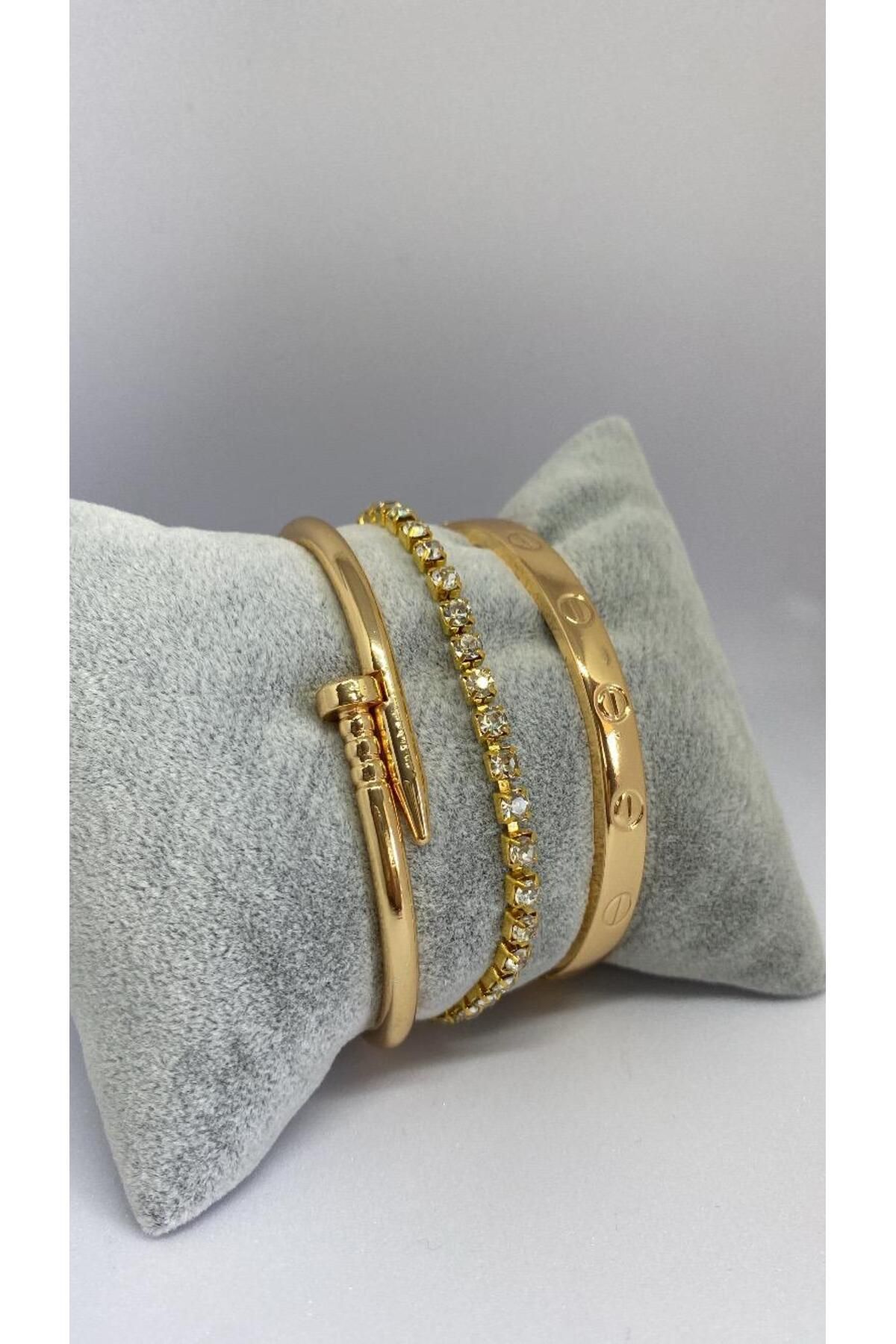 Axuu Collection Kadın Altın Kaplama Orijinal Faturalı Kombin Bileklik Gold Bileklik Kombini