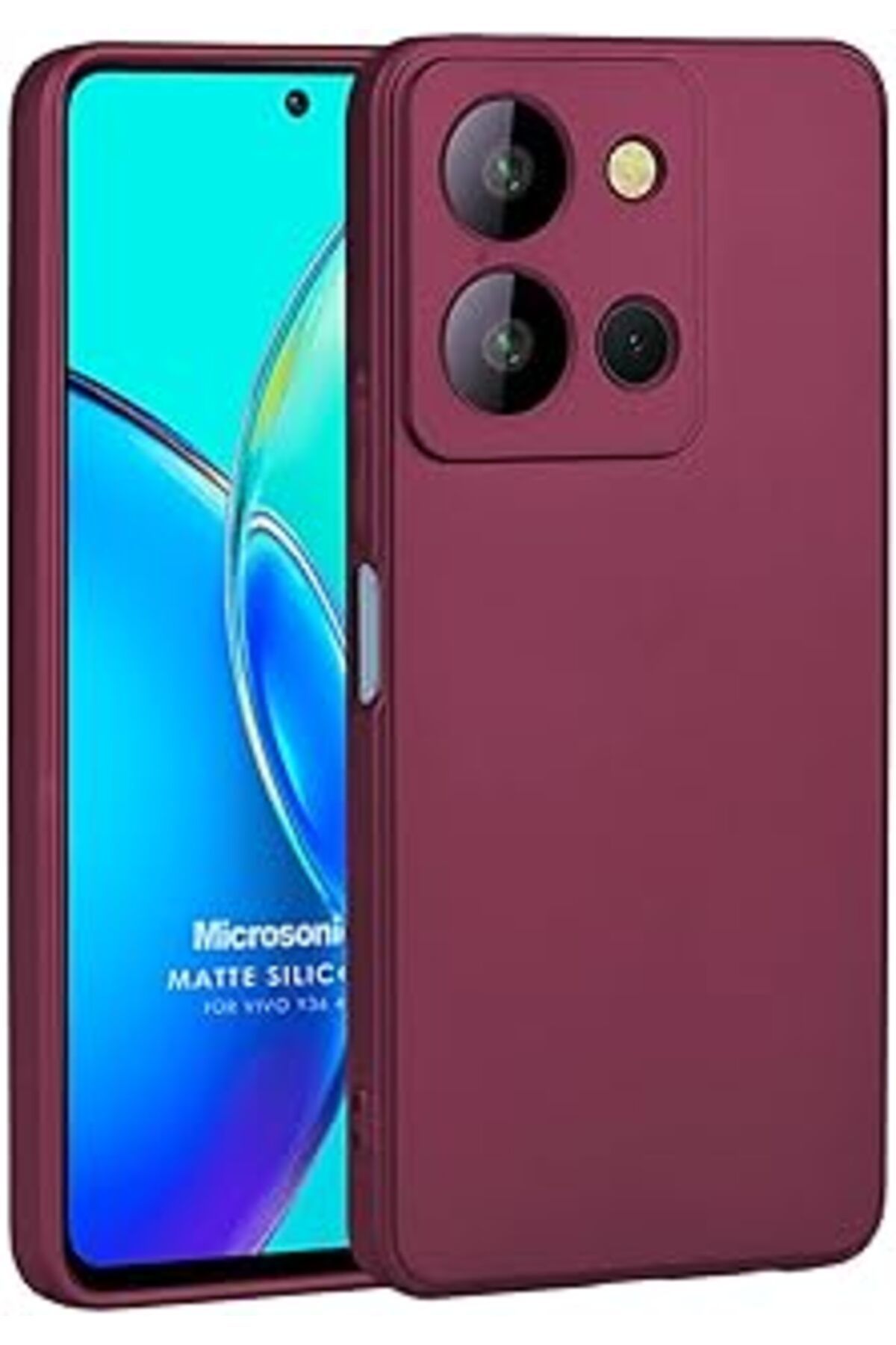 Pazarcan Microsonic Matte Silicone Vivo Y36 Kılıf Mor [Y36 Ile Uyumlu Kılıf - Mor]