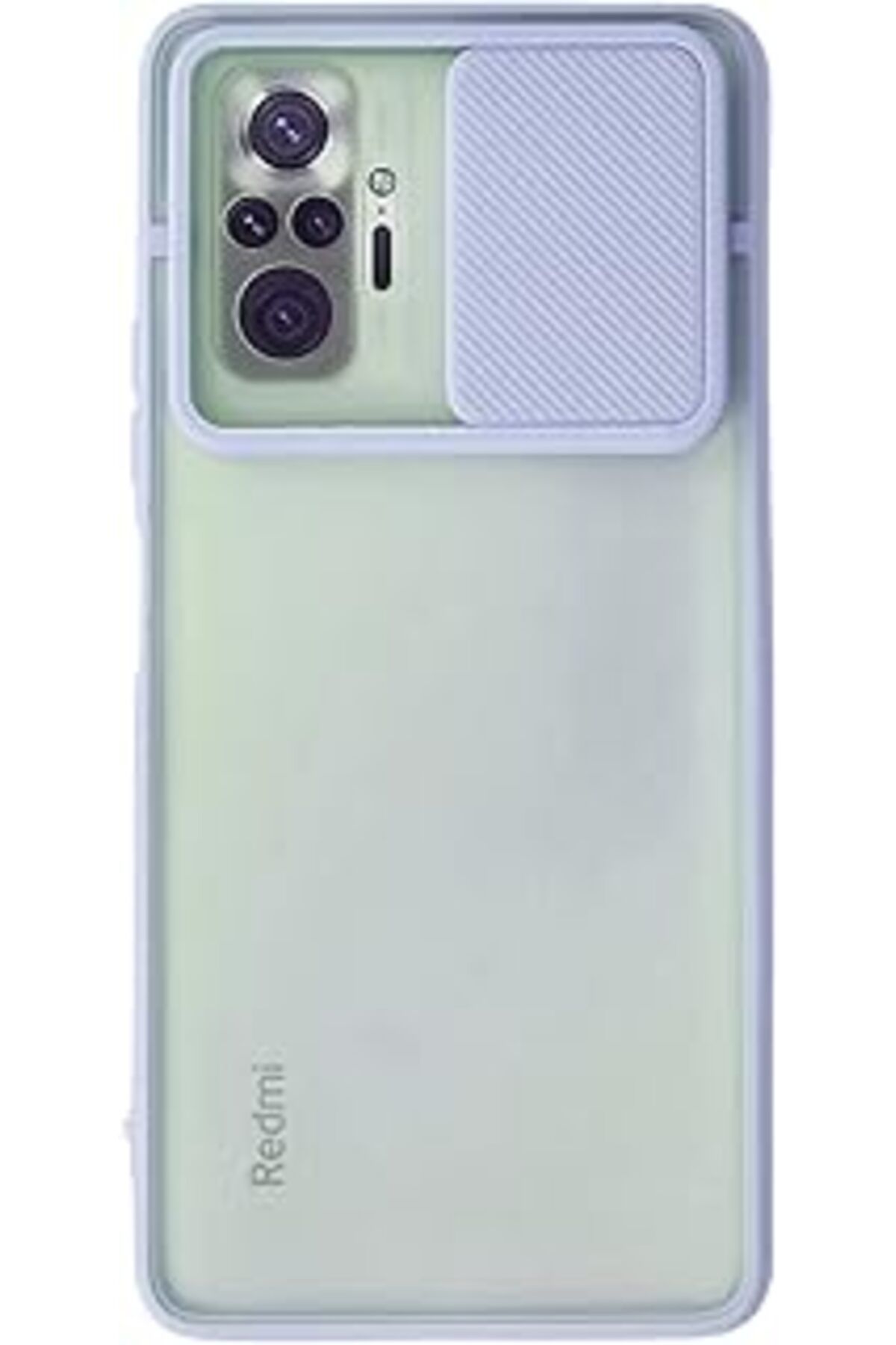 Pazarcan Nevarium Xiaomi Redmi Note 10 Pro Kılıf Lens Sürgülü Mat Silikon Palm - Lila