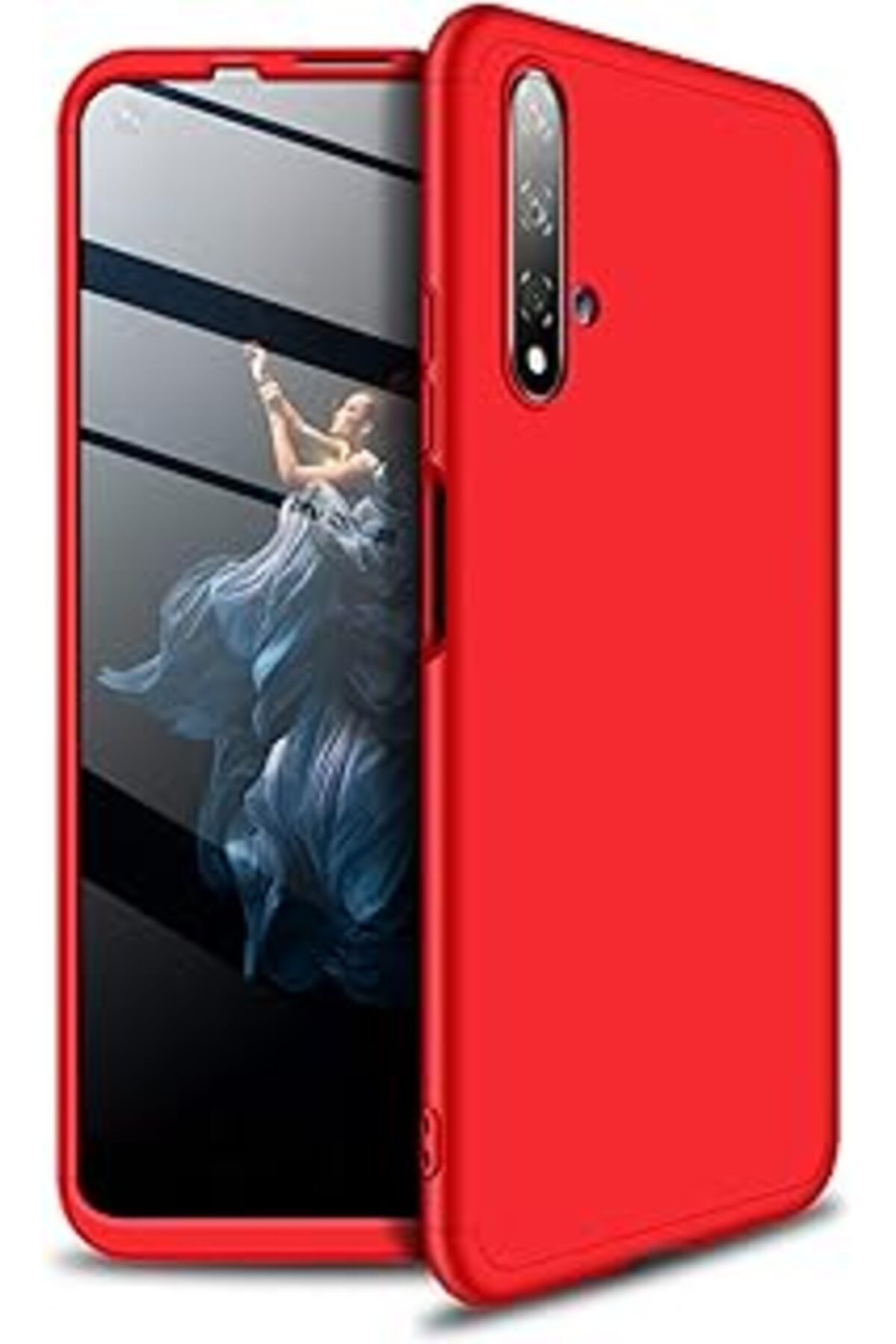 Pazarcan Microsonic Huawei Honor 20 Için Kılıf Double Dip 360 Protective Kırmızı [Honor 20 Ile Uyumlu Kılıf