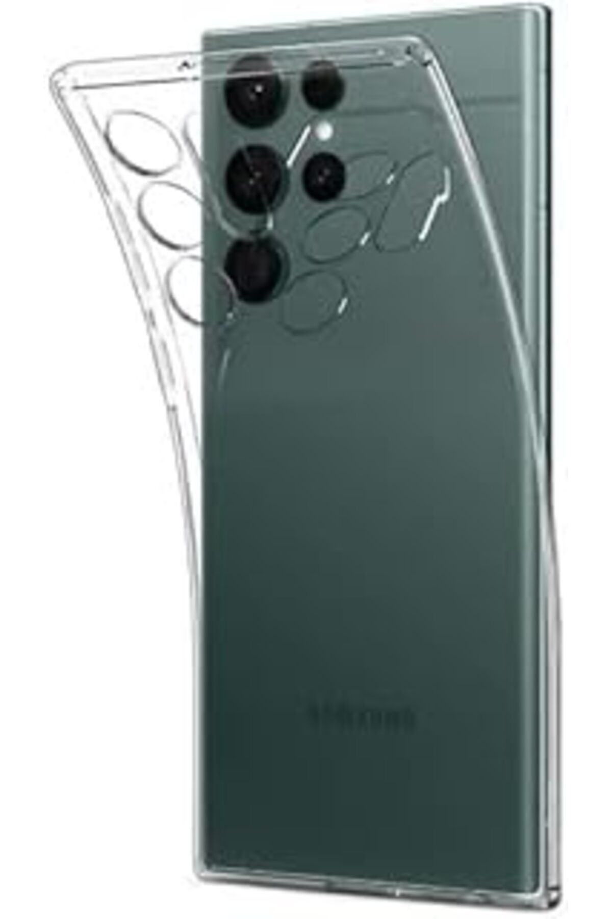 Pazarcan Happy Trend Galaxy S22 Ultra Kılıf, Şeffaf Silikon Kamera Korumalı S22 Ultra Kılıfı