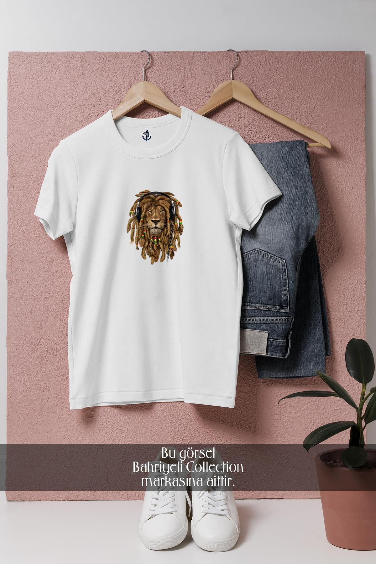 Bahriyeli Collection Oversize Bob Marley Aslan Tasarımlı Unisex T-Shirt