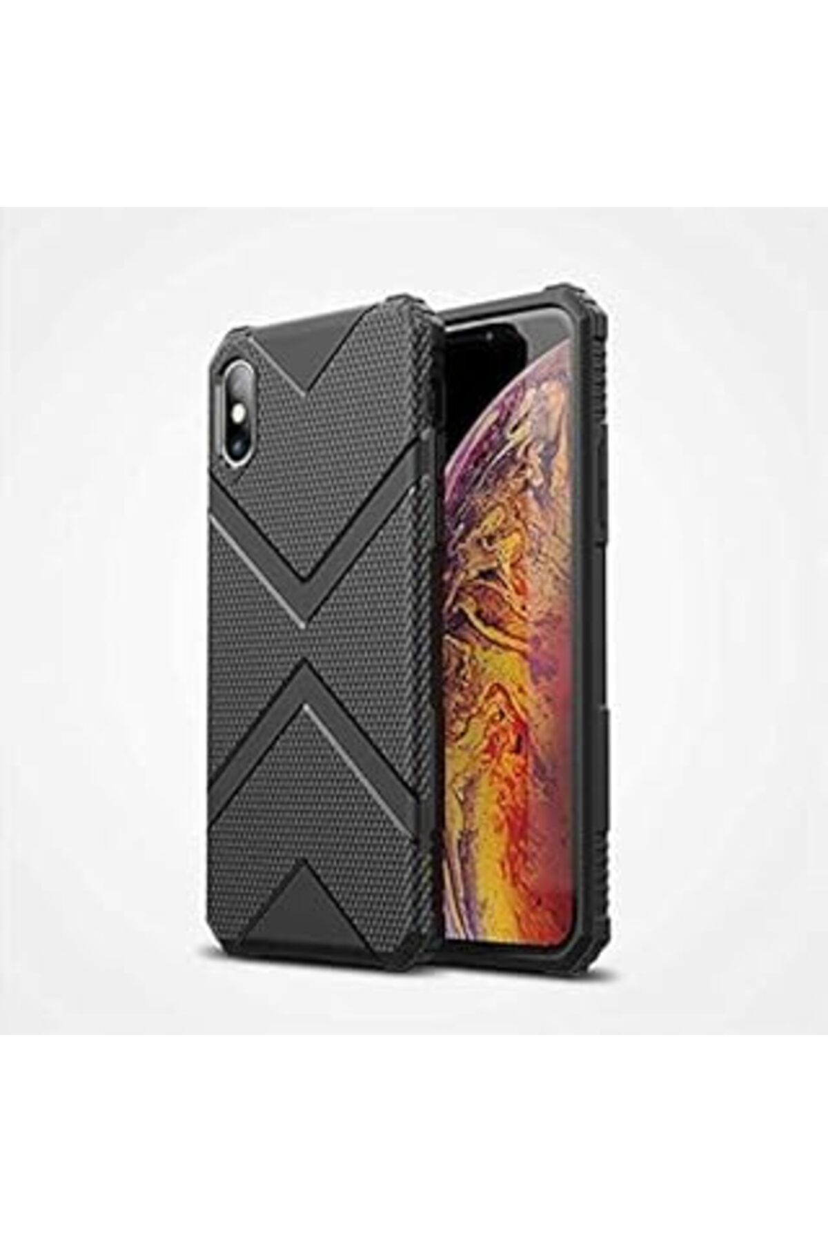 Karachil Ehr. Iphone Xs Max Uyumlu Köşe Korumalı Airbag Darbeye Karşı Dayanıklı Lüks Silikon Kılıf (Siyah, I