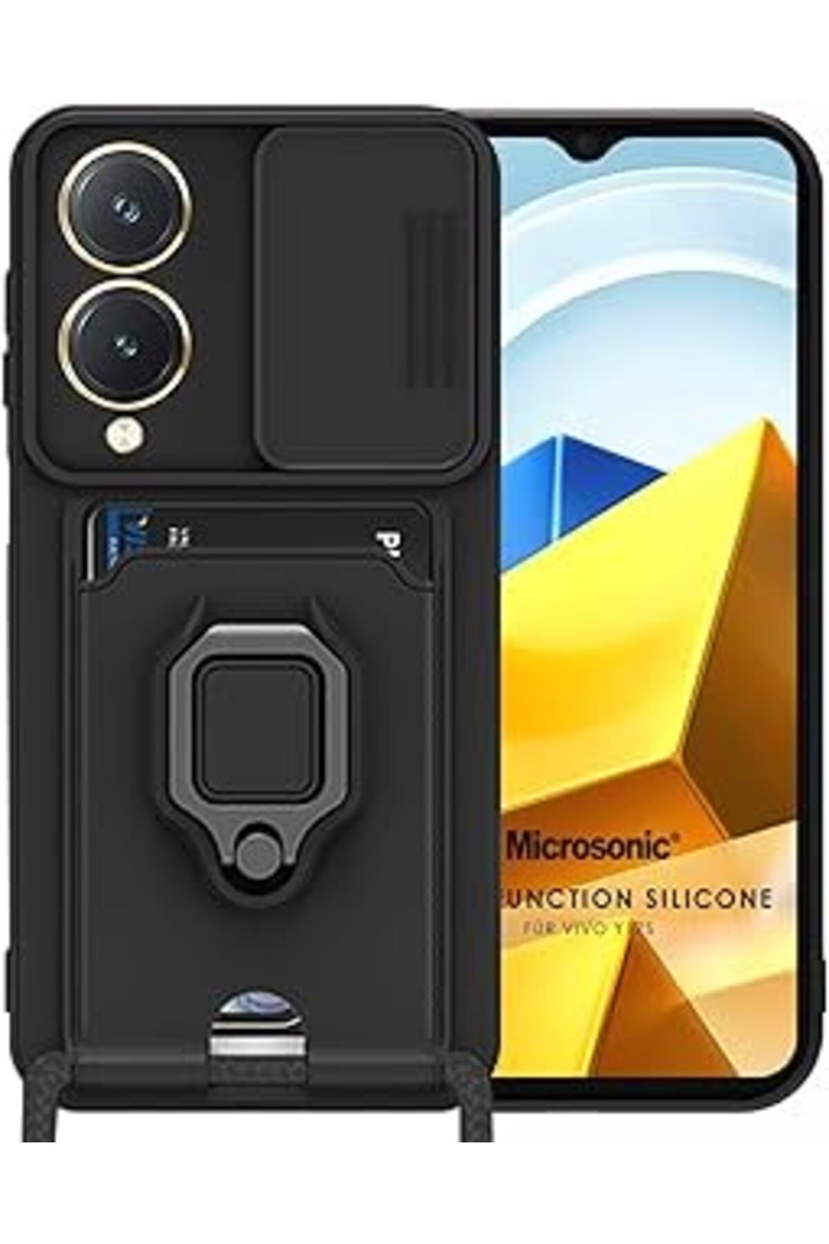 Karachil Microsonic Vivo Y17S Için Kılıf Multifunction Silicone Siyah [Y17S Ile Uyumlu Kılıf - Siyah]