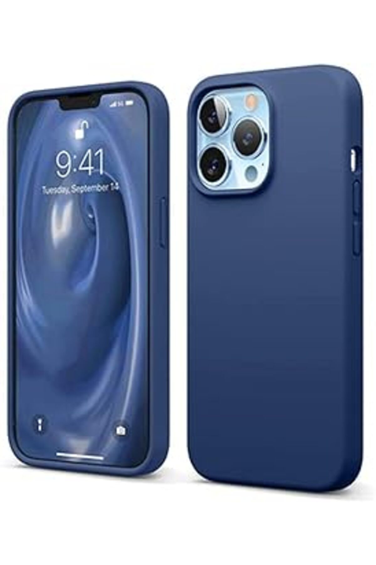 Pazarcan Iphone 13 Pro Max Ile Uyumlu Kılıf Bye Silikon Arka Kapak Mavi