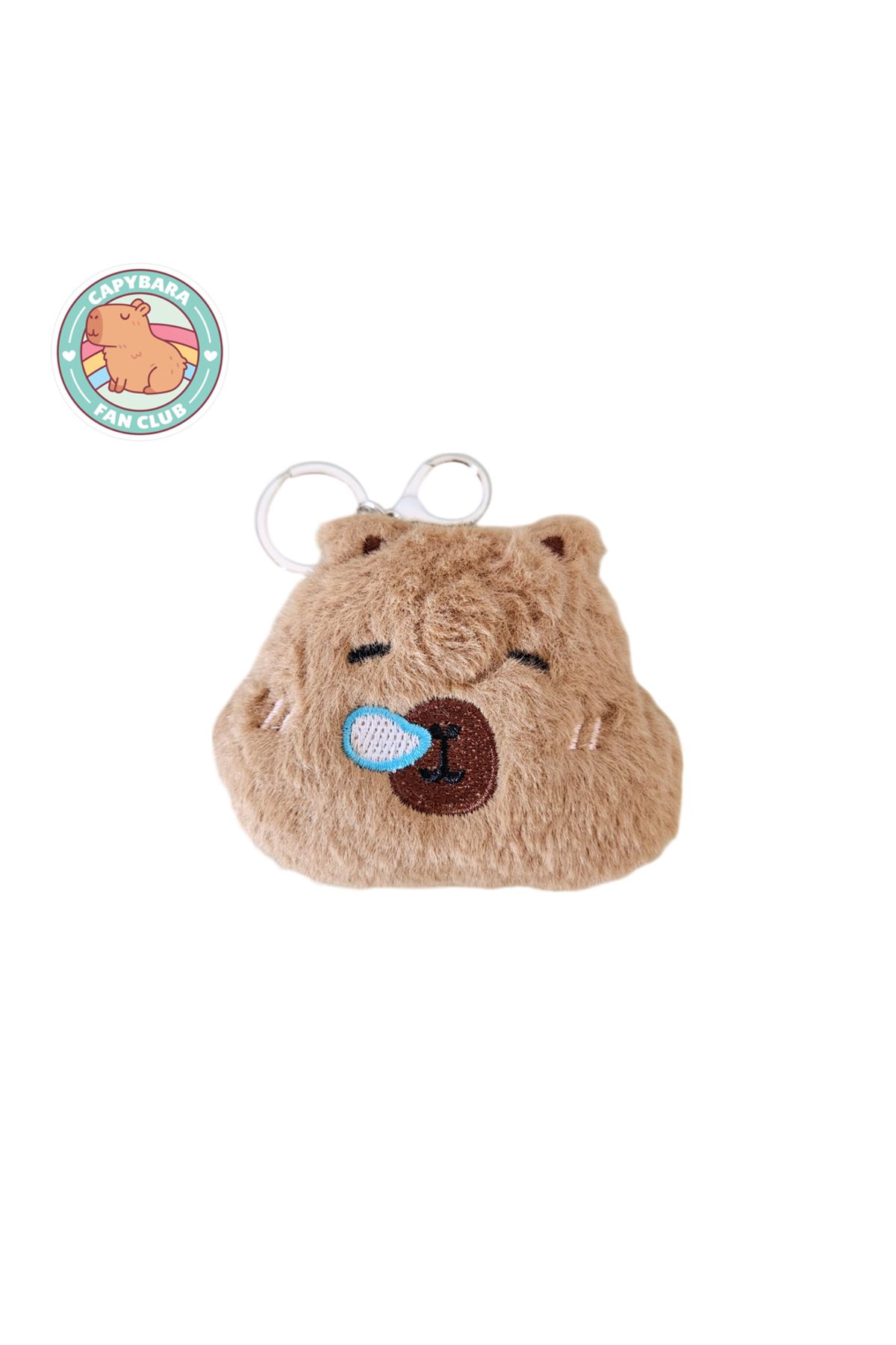 Fancy Space Disney Capybara Trend Peluş Anahtarlık Kalpli Aynalı