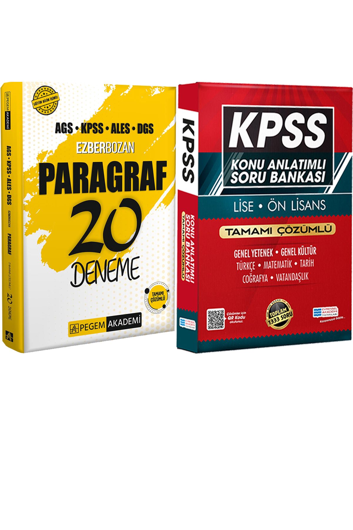 Pegem Akademi Yayıncılık 2026 AGS KPSS ALES DGS Ezberbozan Paragraf 20 Deneme - Lise Önlisans Konu Ant. Soru Hediye