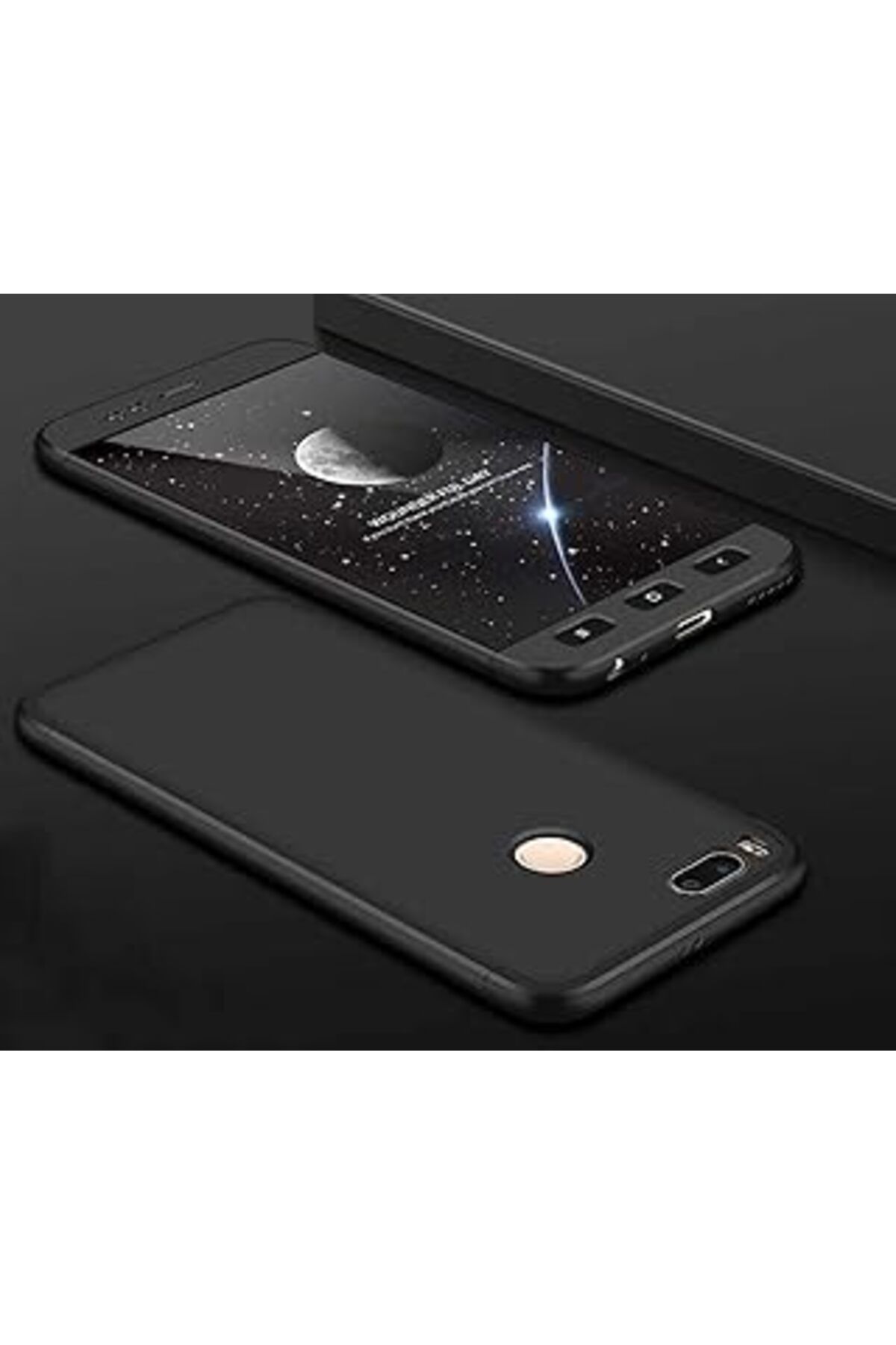 Pazarcan Zore 1493 Xiaomi Mi 5X Ile Uyumlu Kılıf, Double Dip Ays 3In1 Sert Rubber Kapak, Siyah