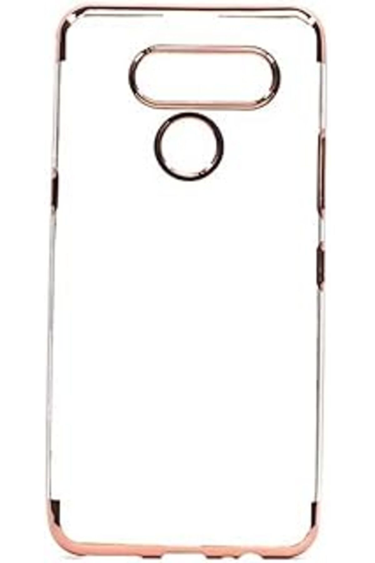 Pazarcan Kny Lg K50S İçin Kılıf, 4 Köşe Renkli Şeffaf Laser, Silikon, Rose Gold